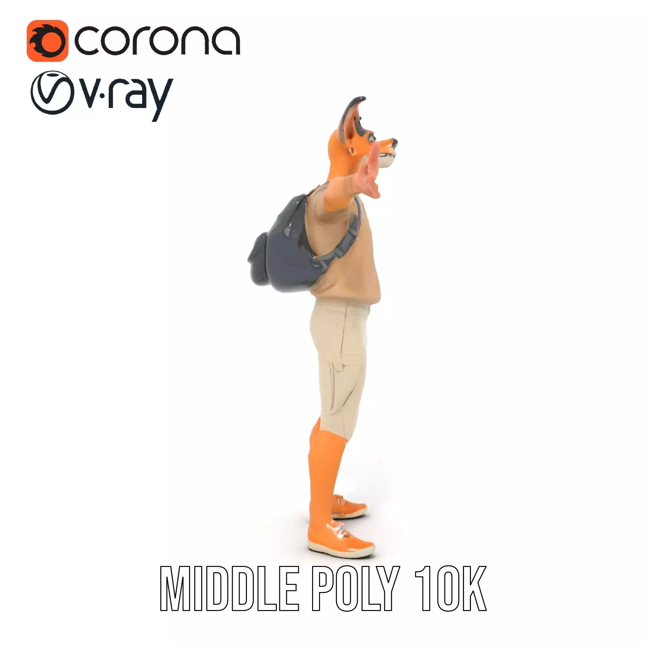 Animated Character DogHuman Hybrid Model Pack Low-poly 3D model_22