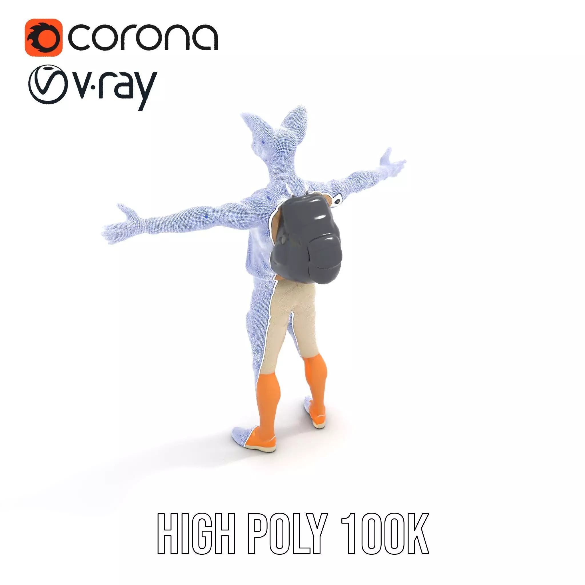 Animated Character DogHuman Hybrid Model Pack Low-poly 3D model_32