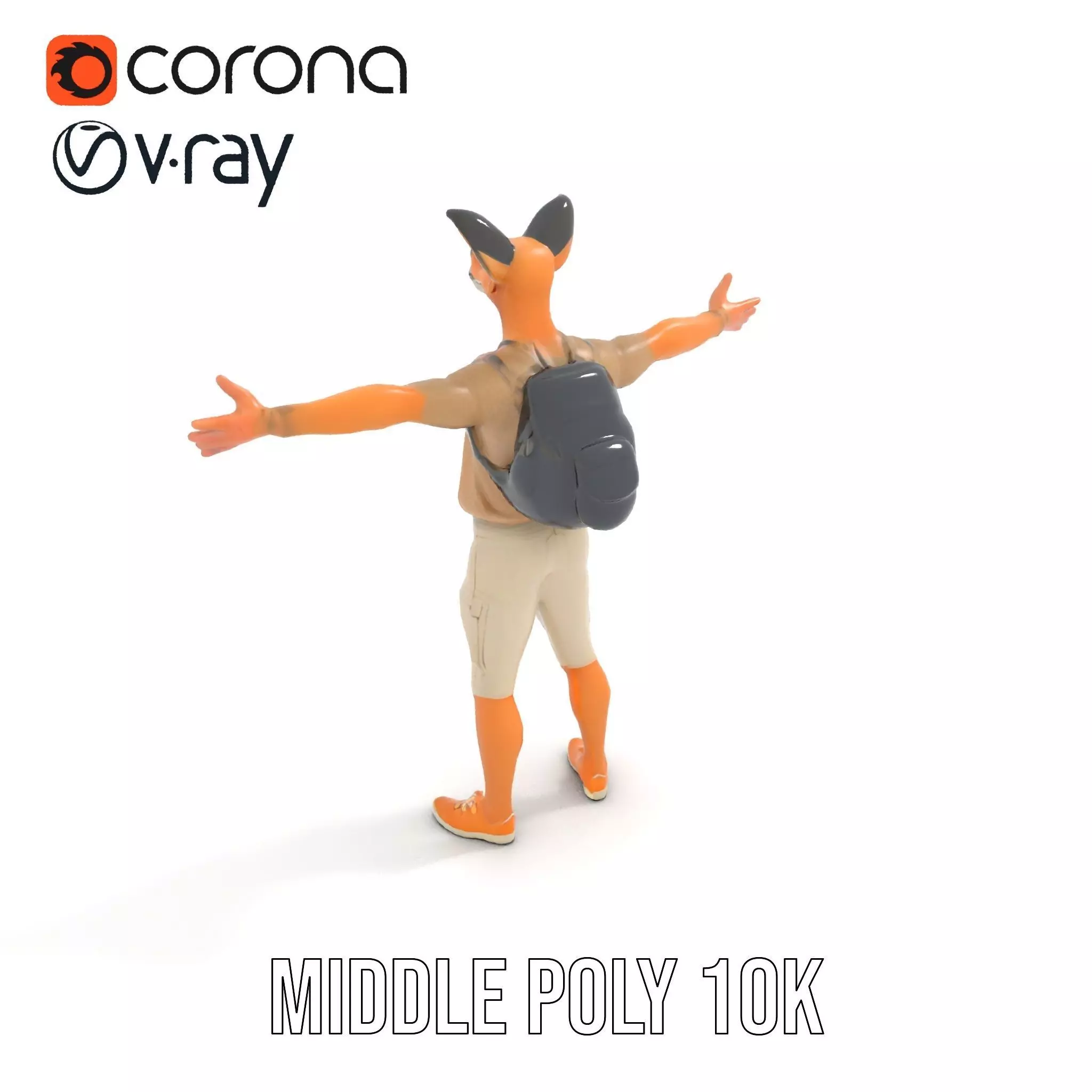 Animated Character DogHuman Hybrid Model Pack Low-poly 3D model_7