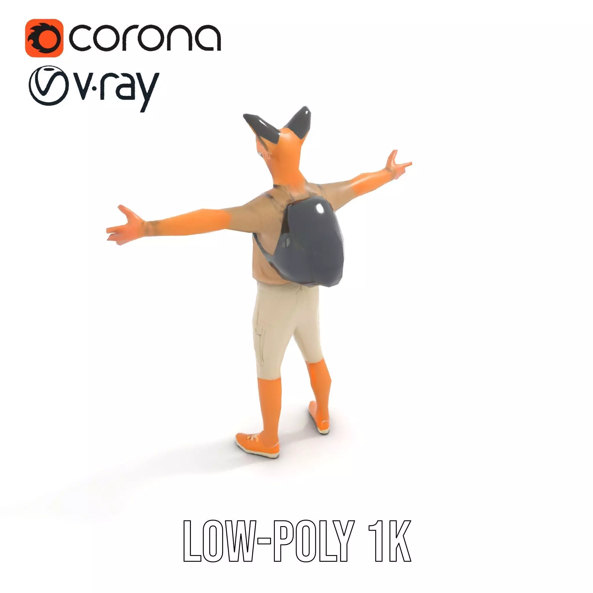 Animated Character DogHuman Hybrid Model Pack Low-poly 3D model_14