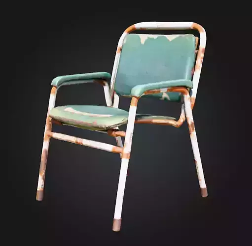 Worn Hospital Chair Low-poly 3D model