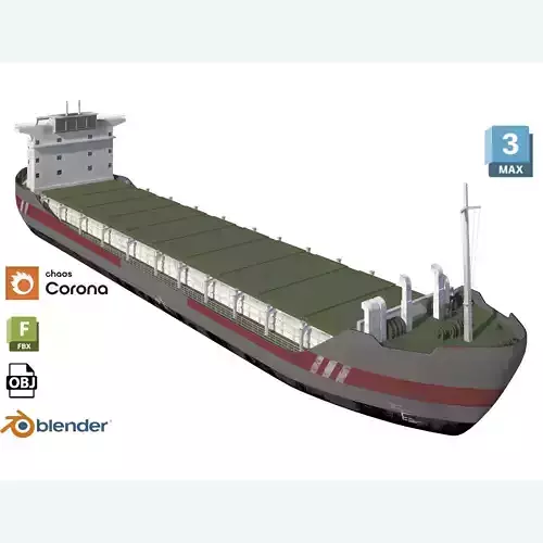Cargo tanker ship Low-poly ap