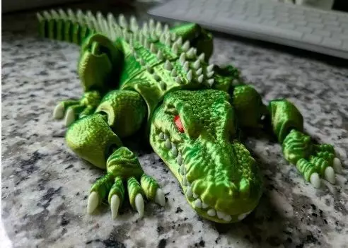 Articulated alligator 3D print model_14