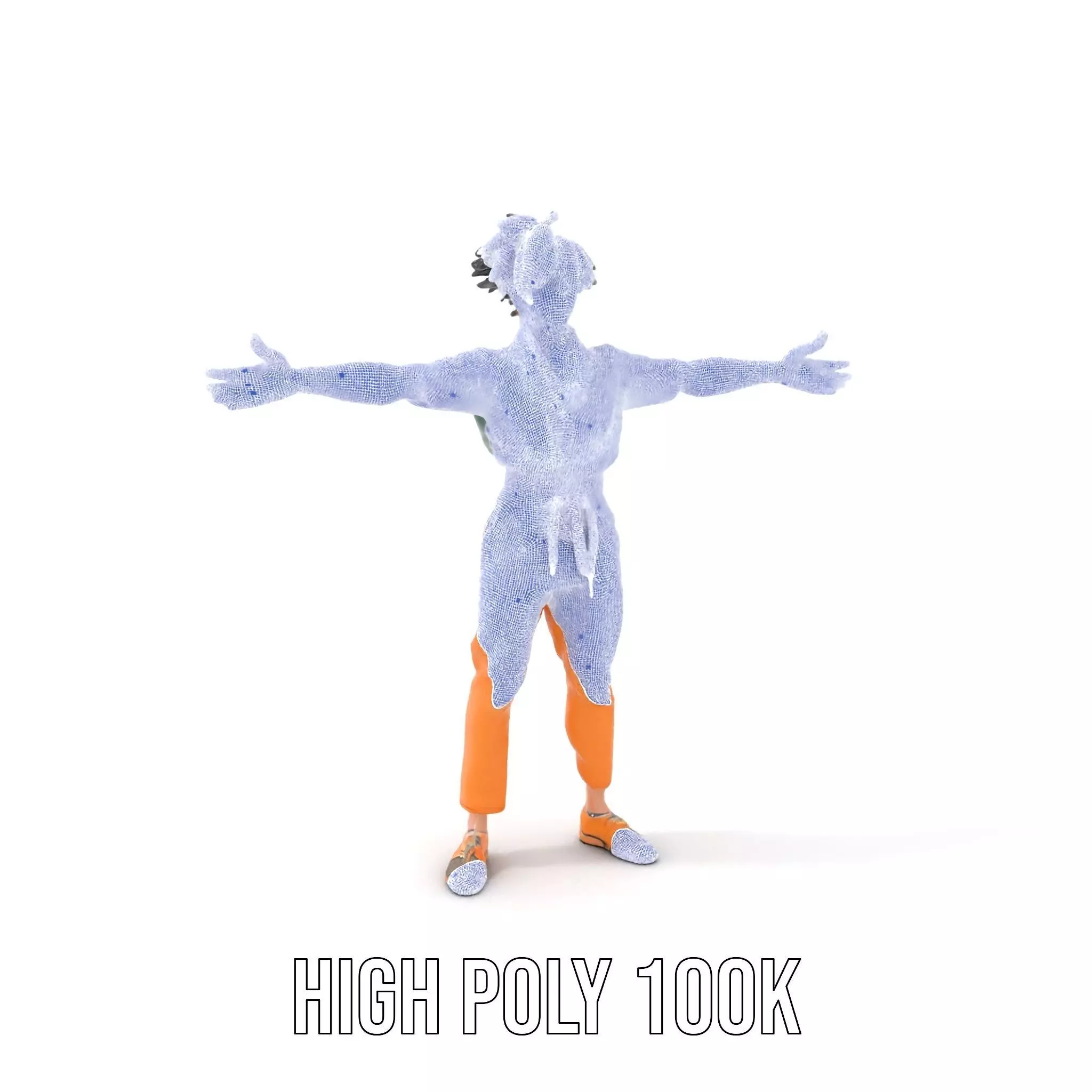 Anime Character Model Pack with Dynamic Pose Low-poly 3D model_4