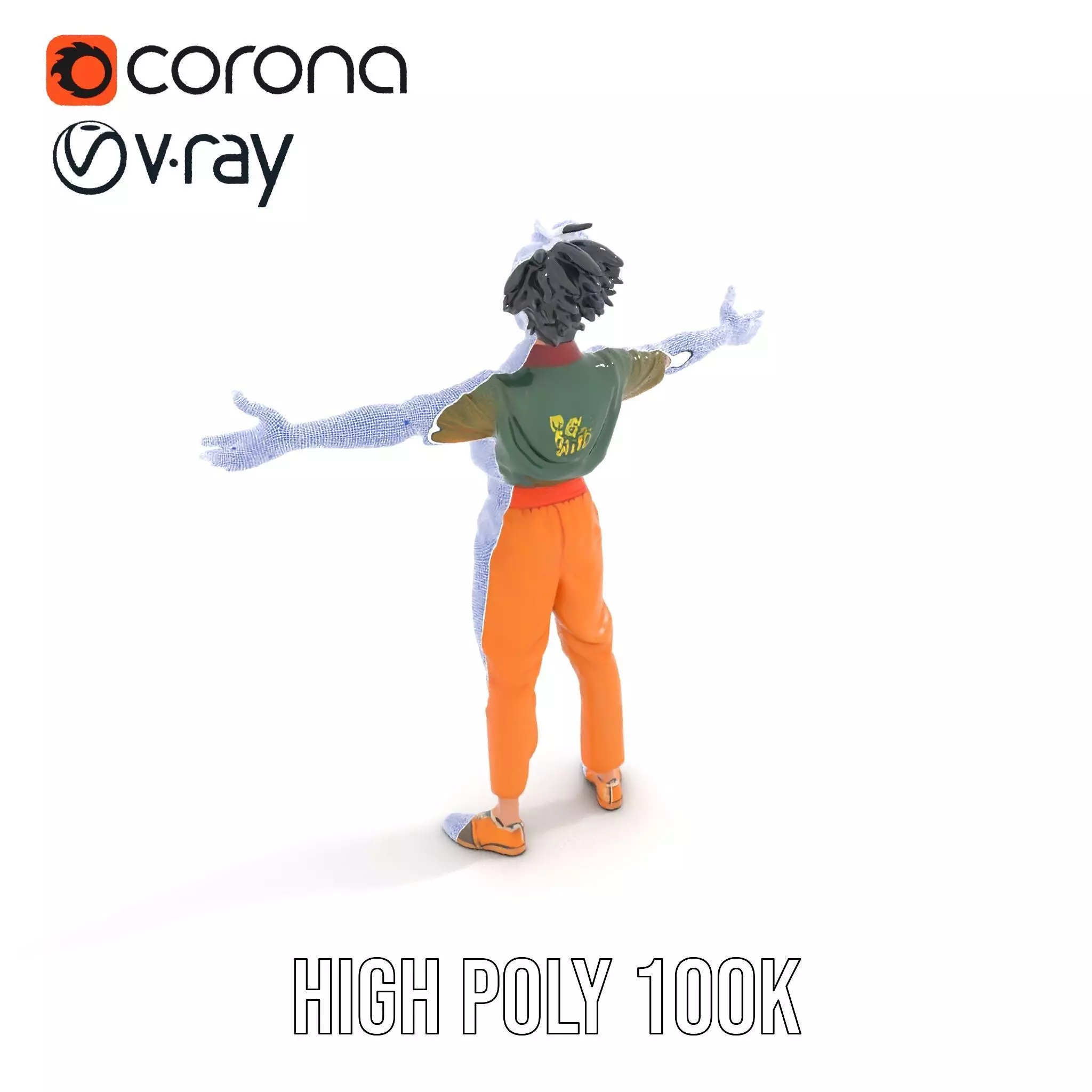 Anime Character Model Pack with Dynamic Pose Low-poly 3D model_32