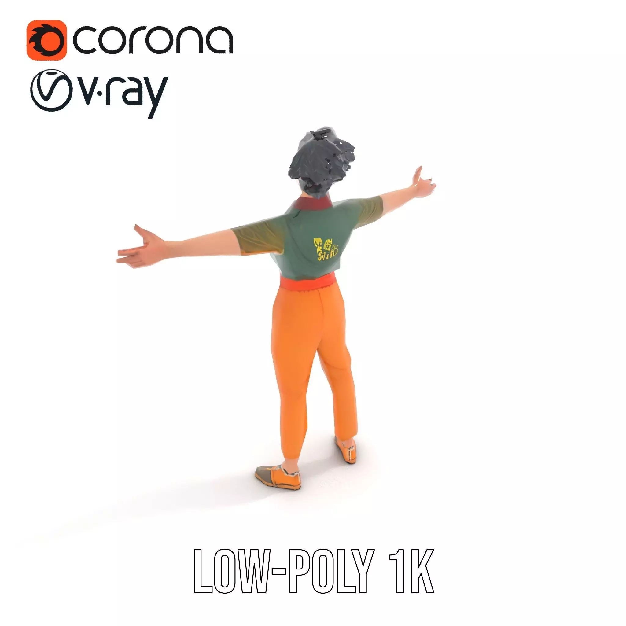 Anime Character Model Pack with Dynamic Pose Low-poly 3D model_11