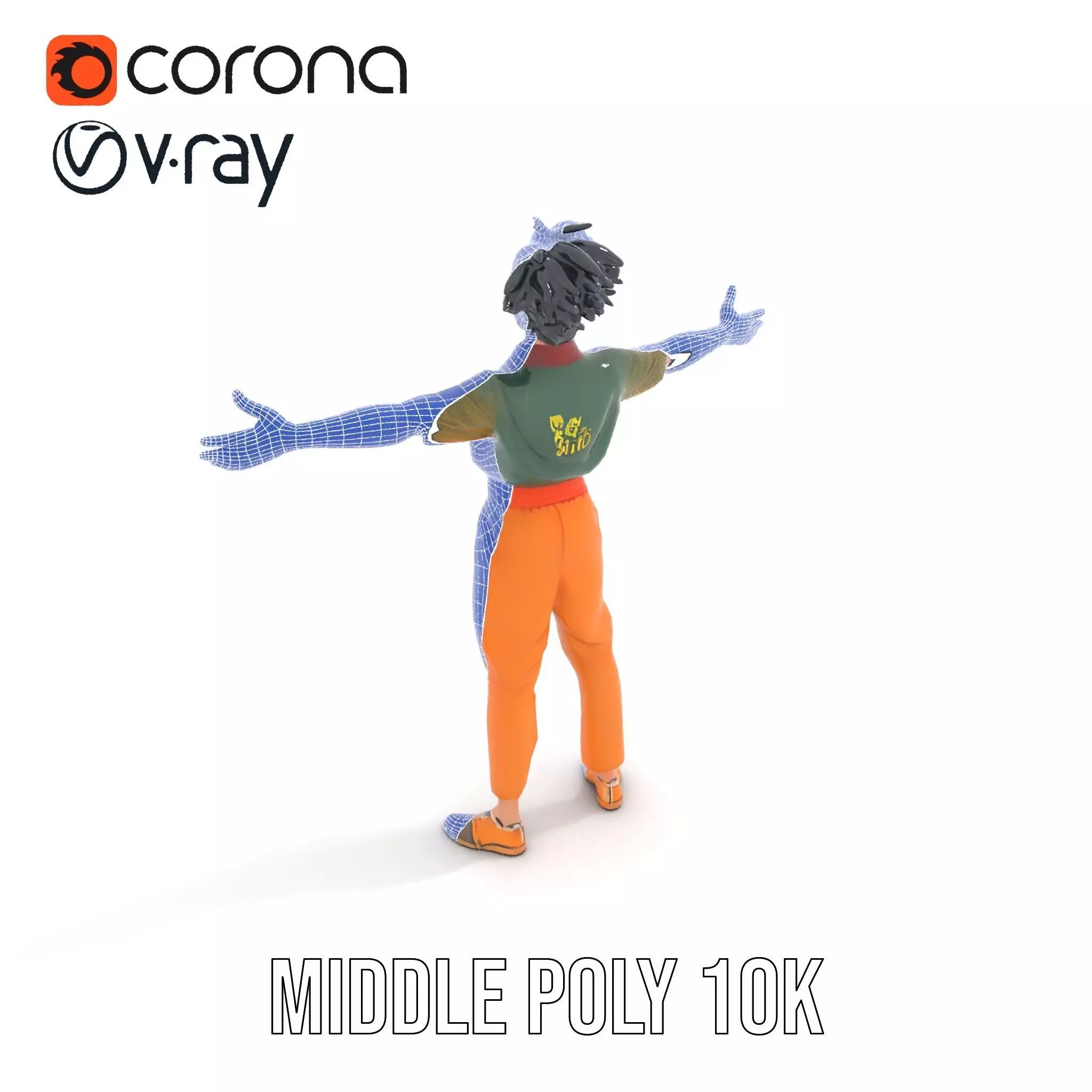 Anime Character Model Pack with Dynamic Pose Low-poly 3D model_21