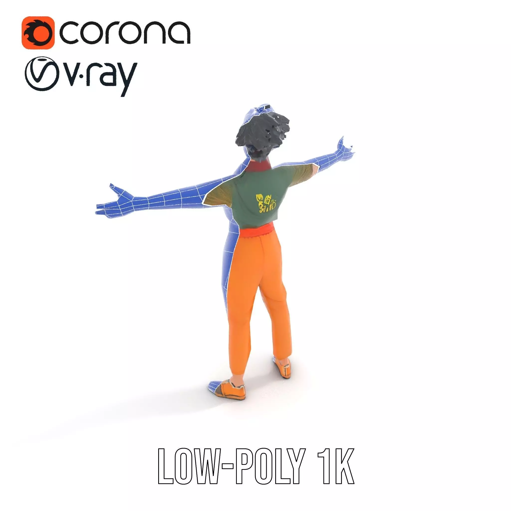 Anime Character Model Pack with Dynamic Pose Low-poly 3D model_19