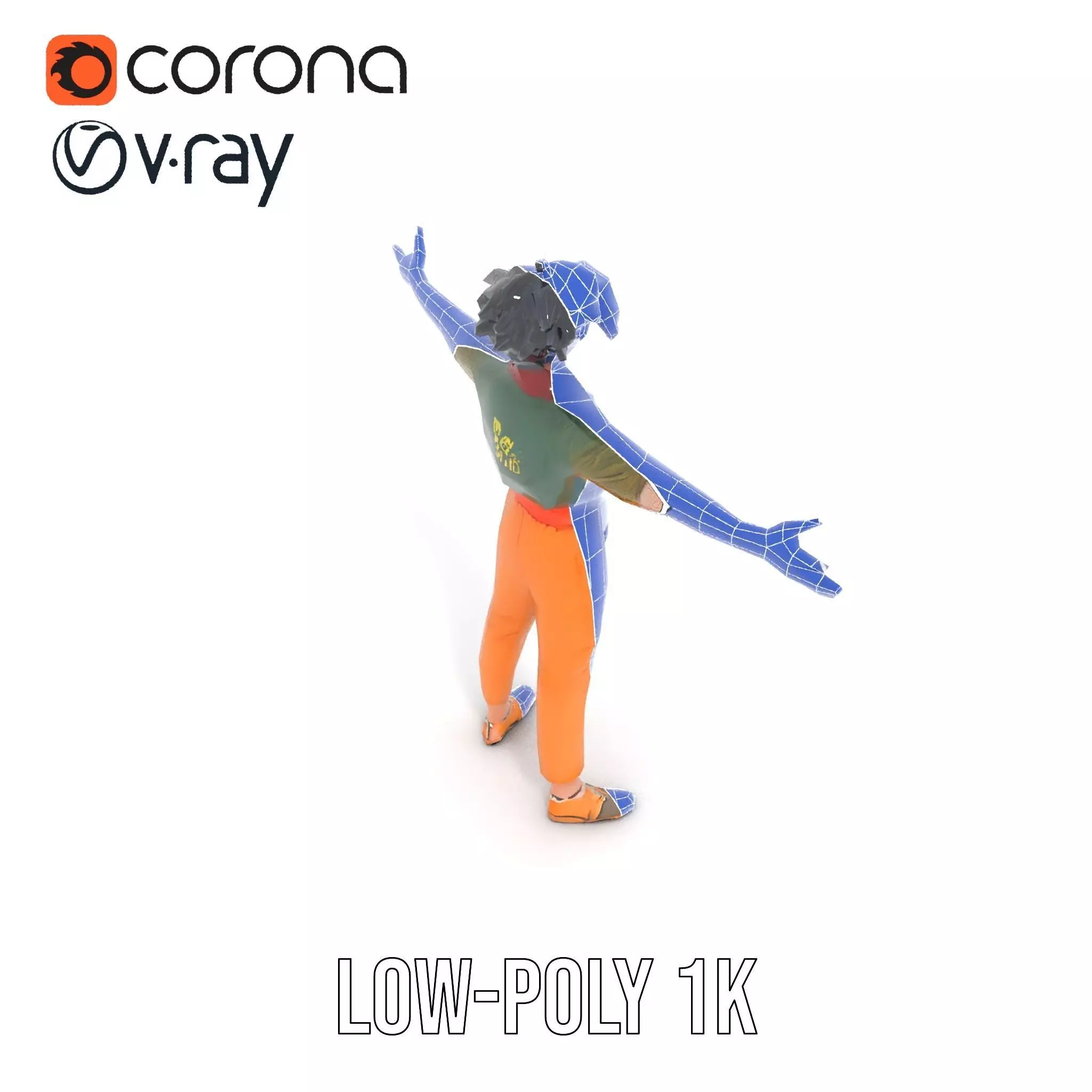 Anime Character Model Pack with Dynamic Pose Low-poly 3D model_22