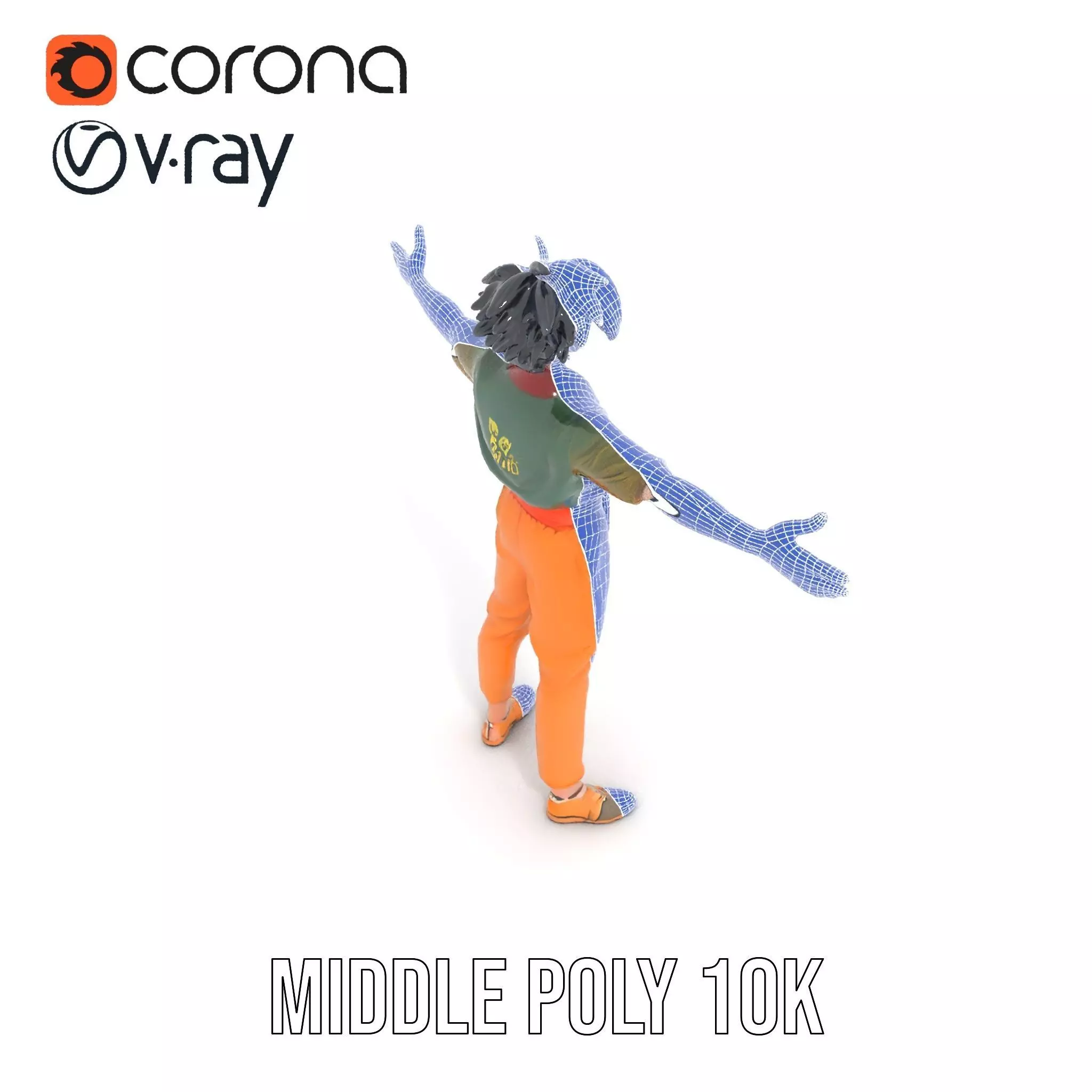 Anime Character Model Pack with Dynamic Pose Low-poly 3D model_27