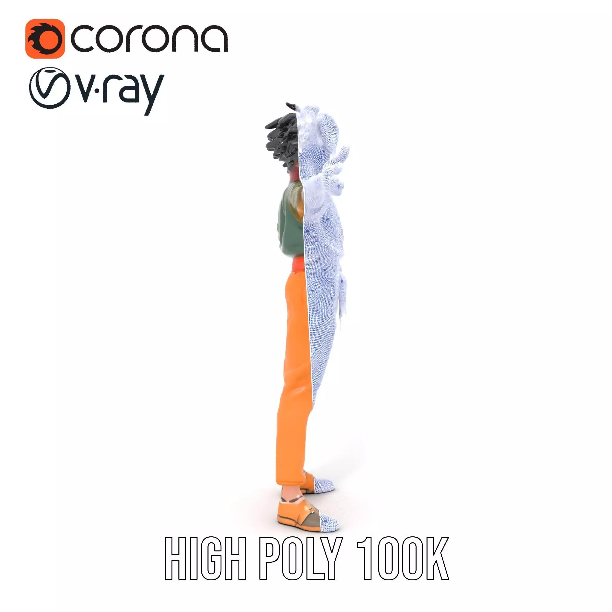 Anime Character Model Pack with Dynamic Pose Low-poly 3D model_33