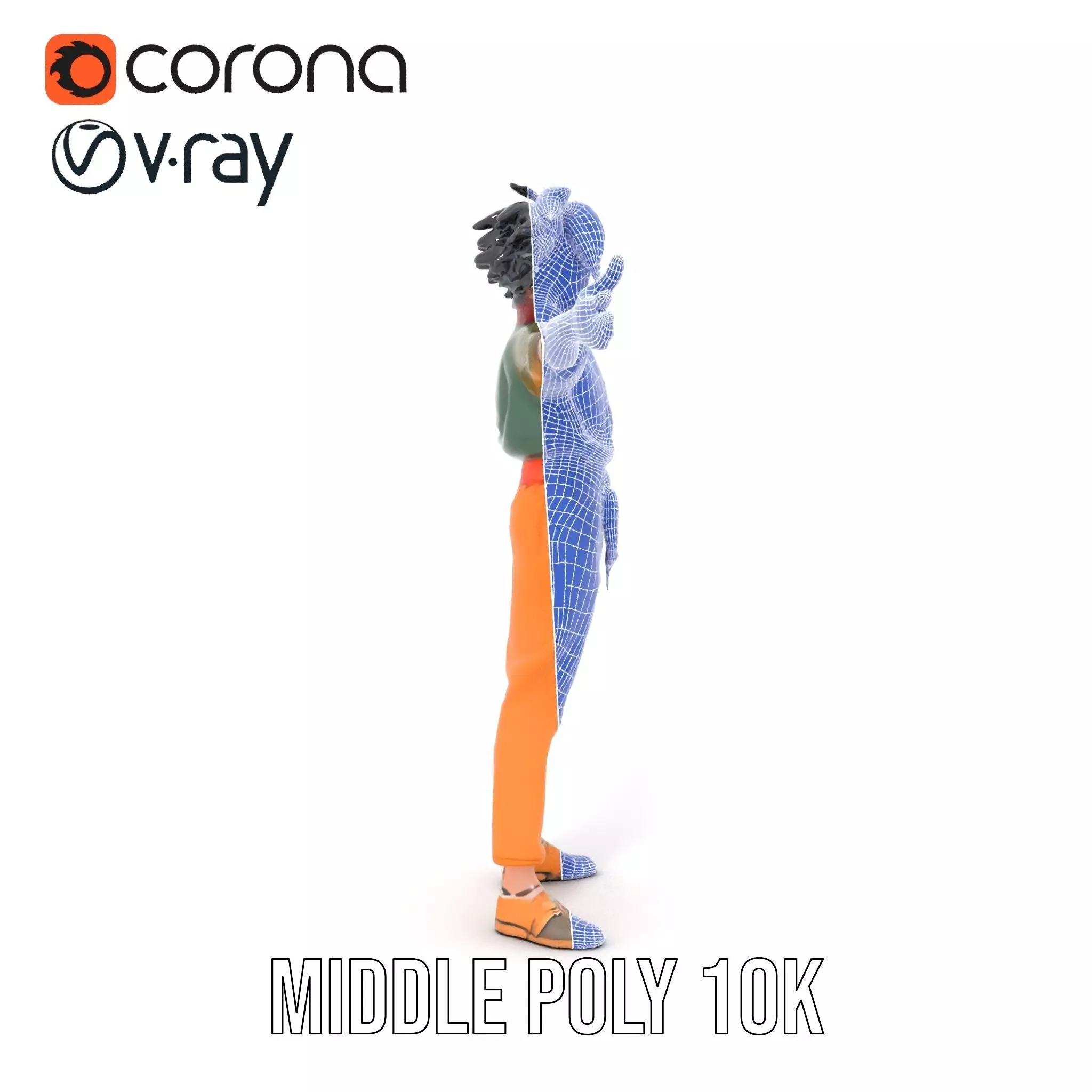 Anime Character Model Pack with Dynamic Pose Low-poly 3D model_30