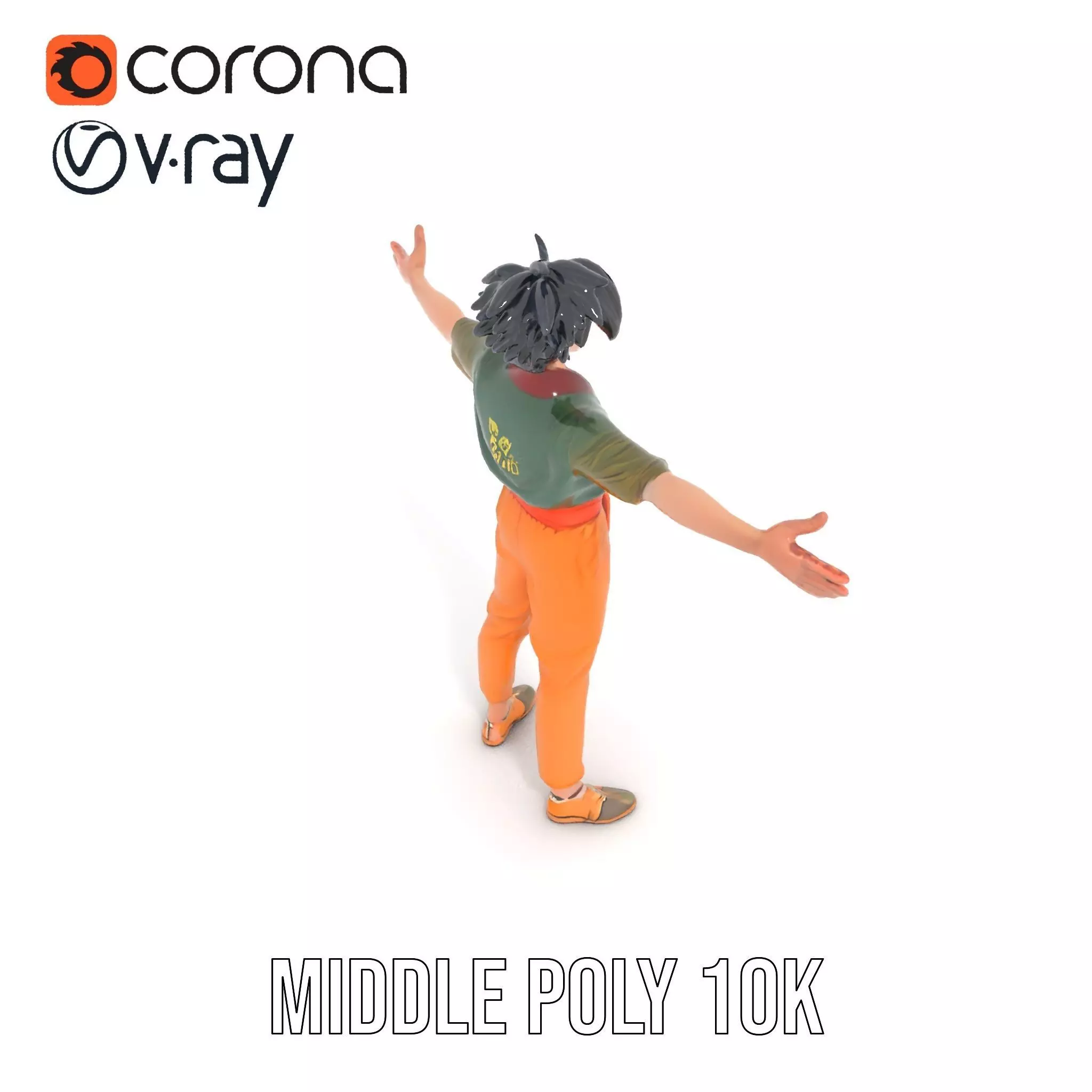 Anime Character Model Pack with Dynamic Pose Low-poly 3D model_12