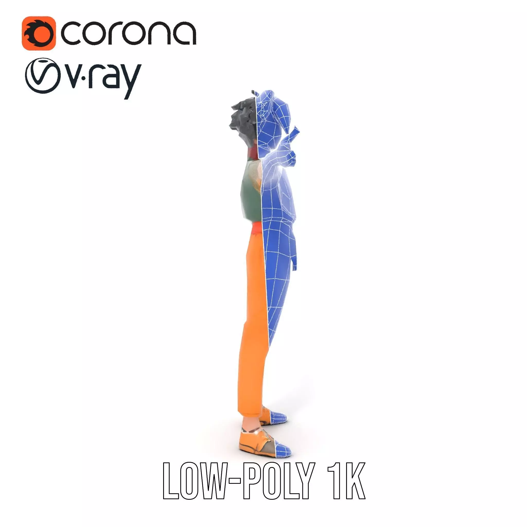 Anime Character Model Pack with Dynamic Pose Low-poly 3D model_31