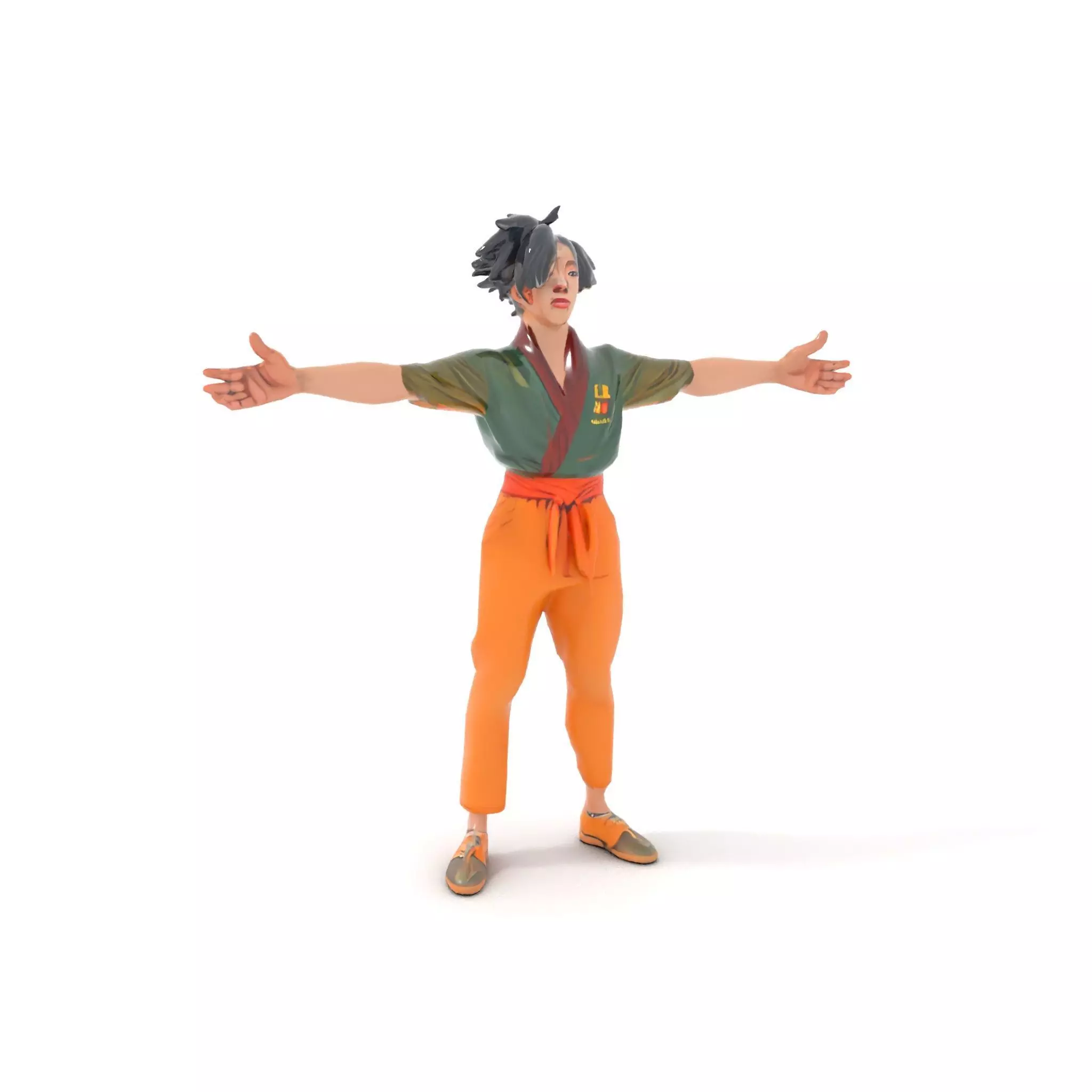 Anime Character Model Pack with Dynamic Pose Low-poly 3D model_6