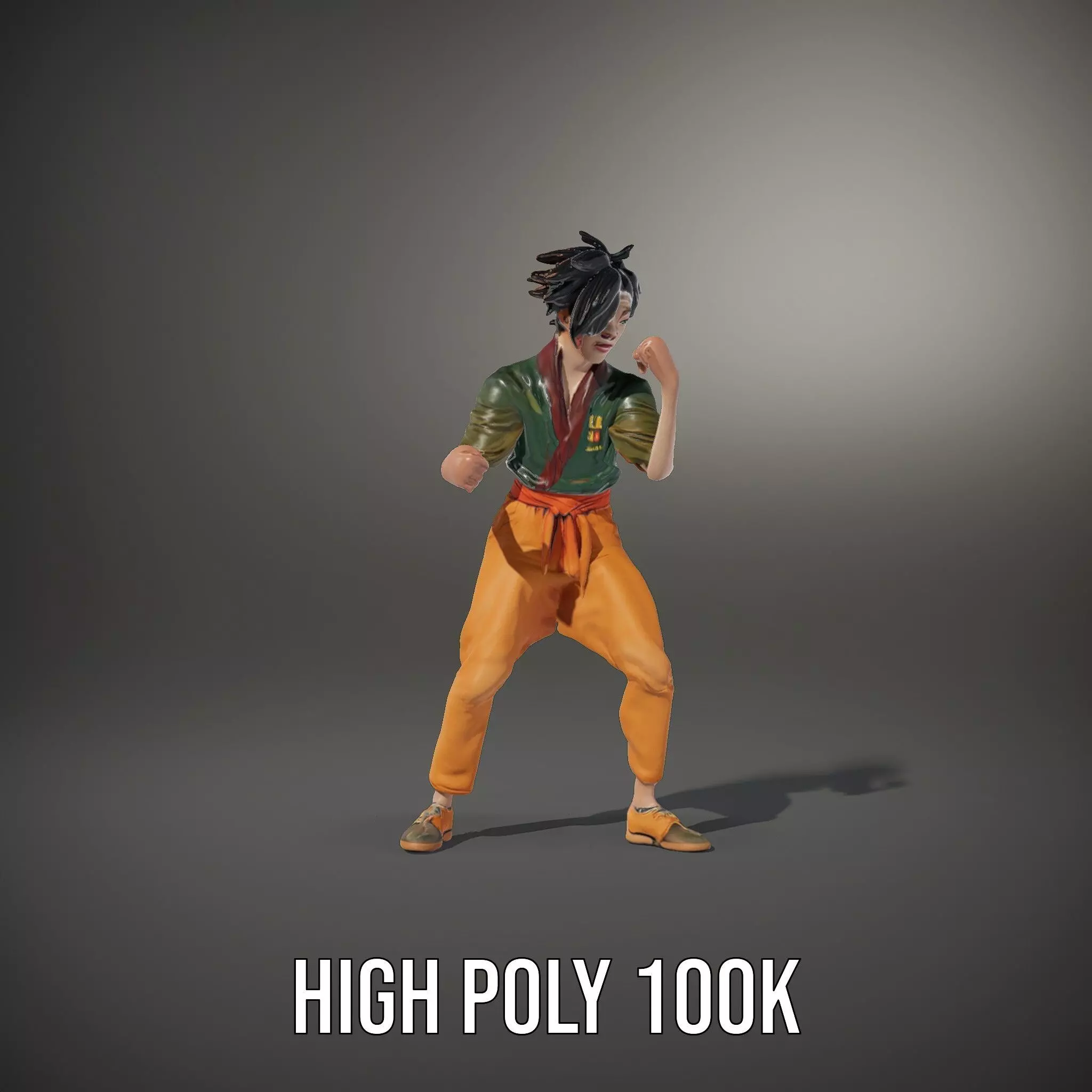 Anime Character Model Pack with Dynamic Pose Low-poly 3D model_9