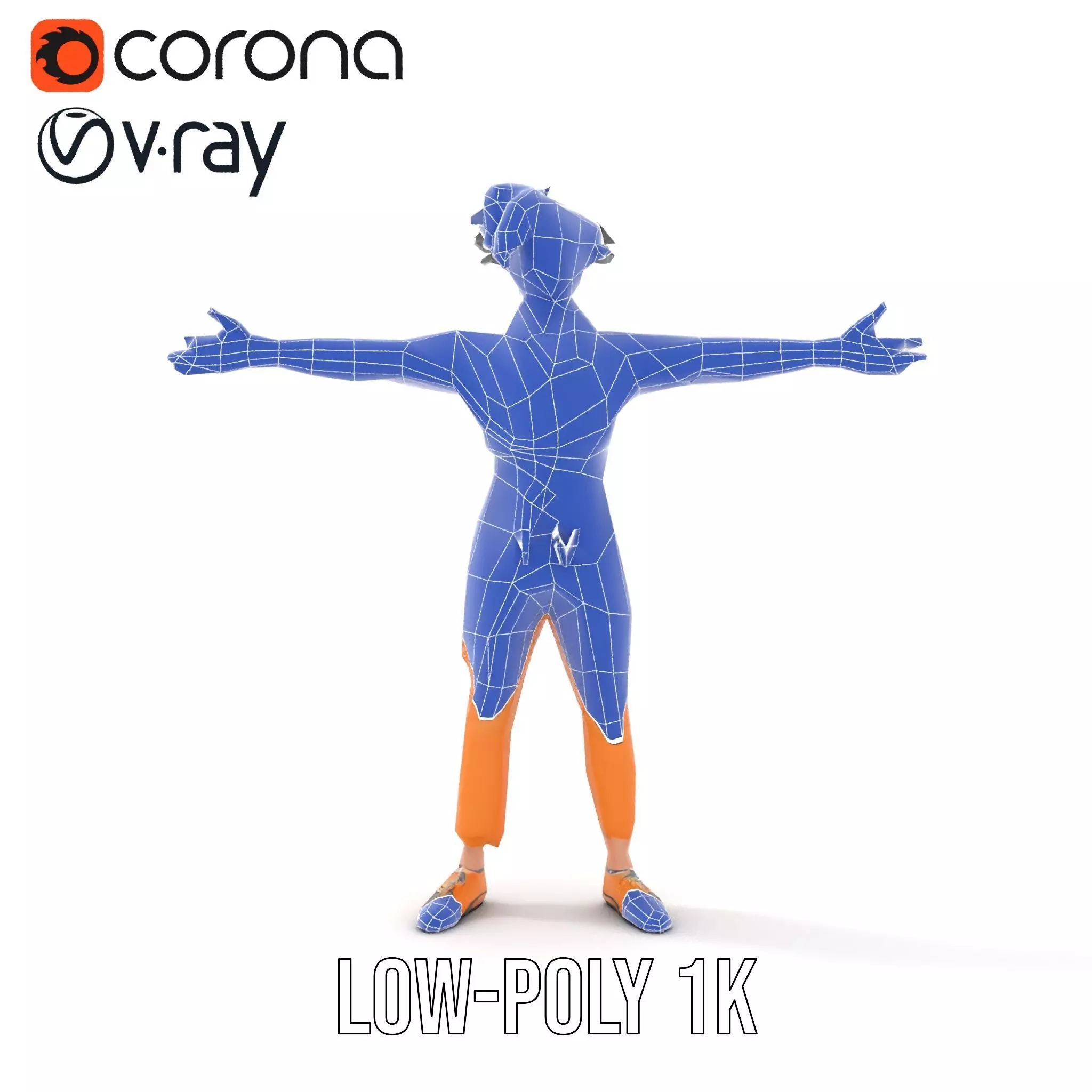 Anime Character Model Pack with Dynamic Pose Low-poly 3D model_28