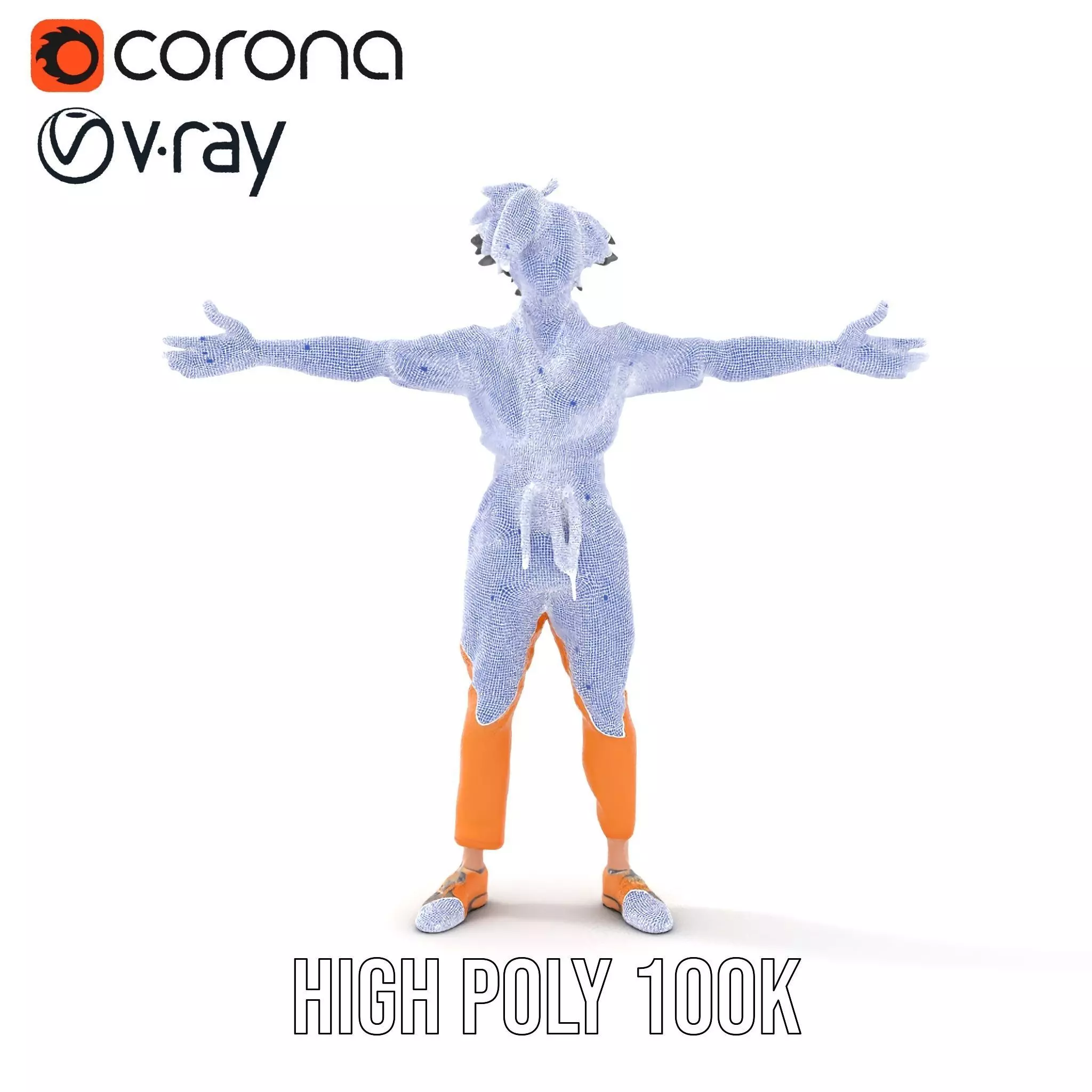 Anime Character Model Pack with Dynamic Pose Low-poly 3D model_26