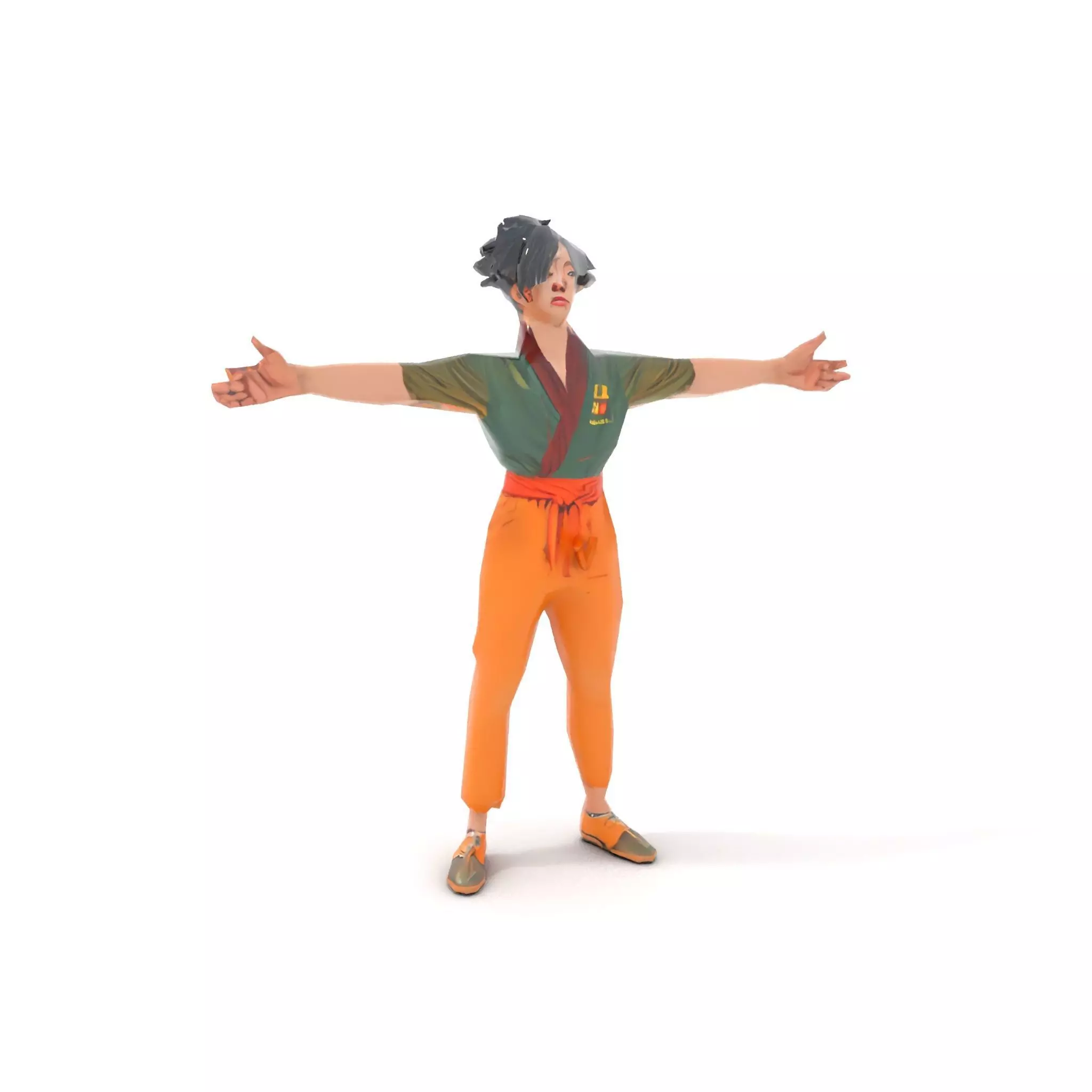 Anime Character Model Pack with Dynamic Pose Low-poly 3D model_7