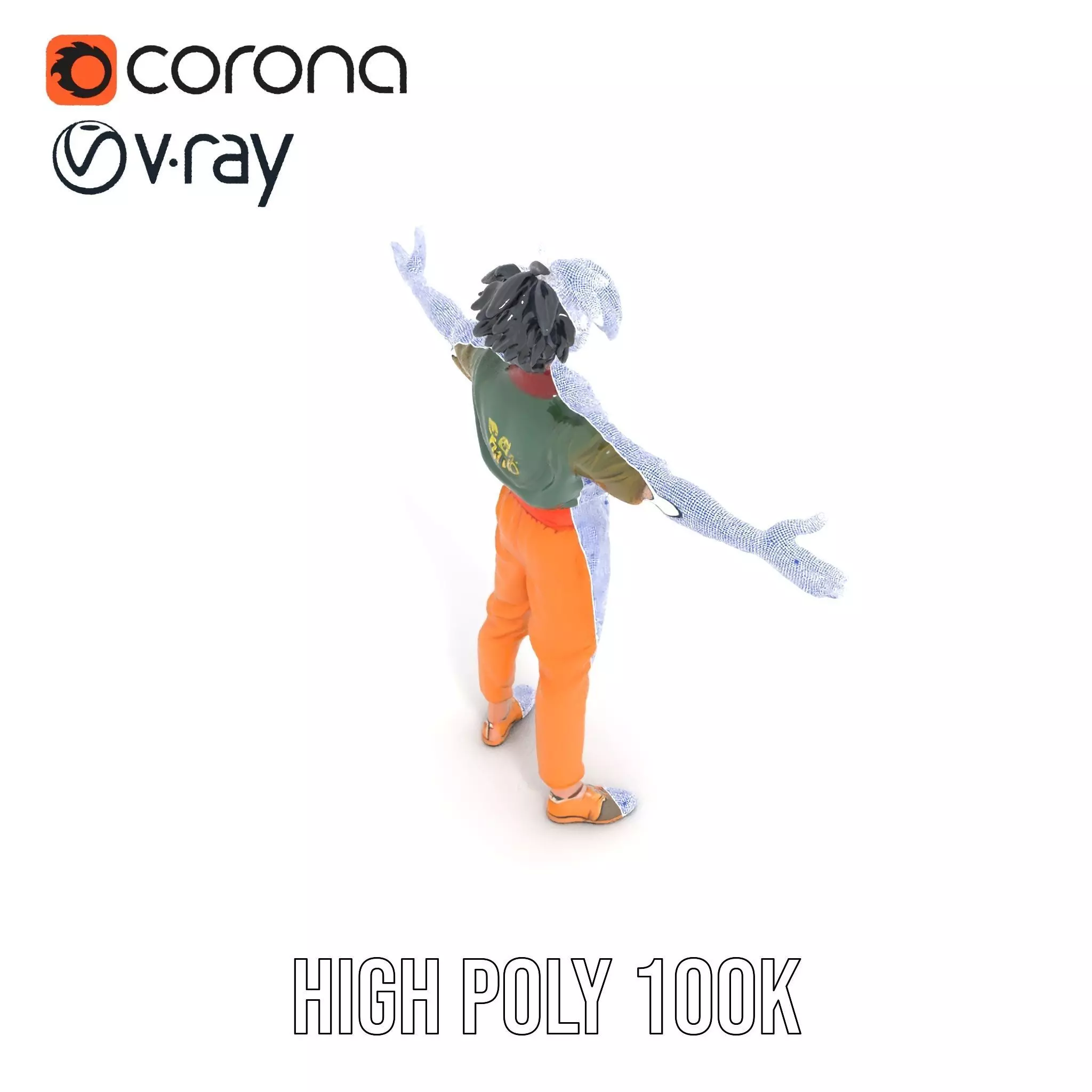 Anime Character Model Pack with Dynamic Pose Low-poly 3D model_34