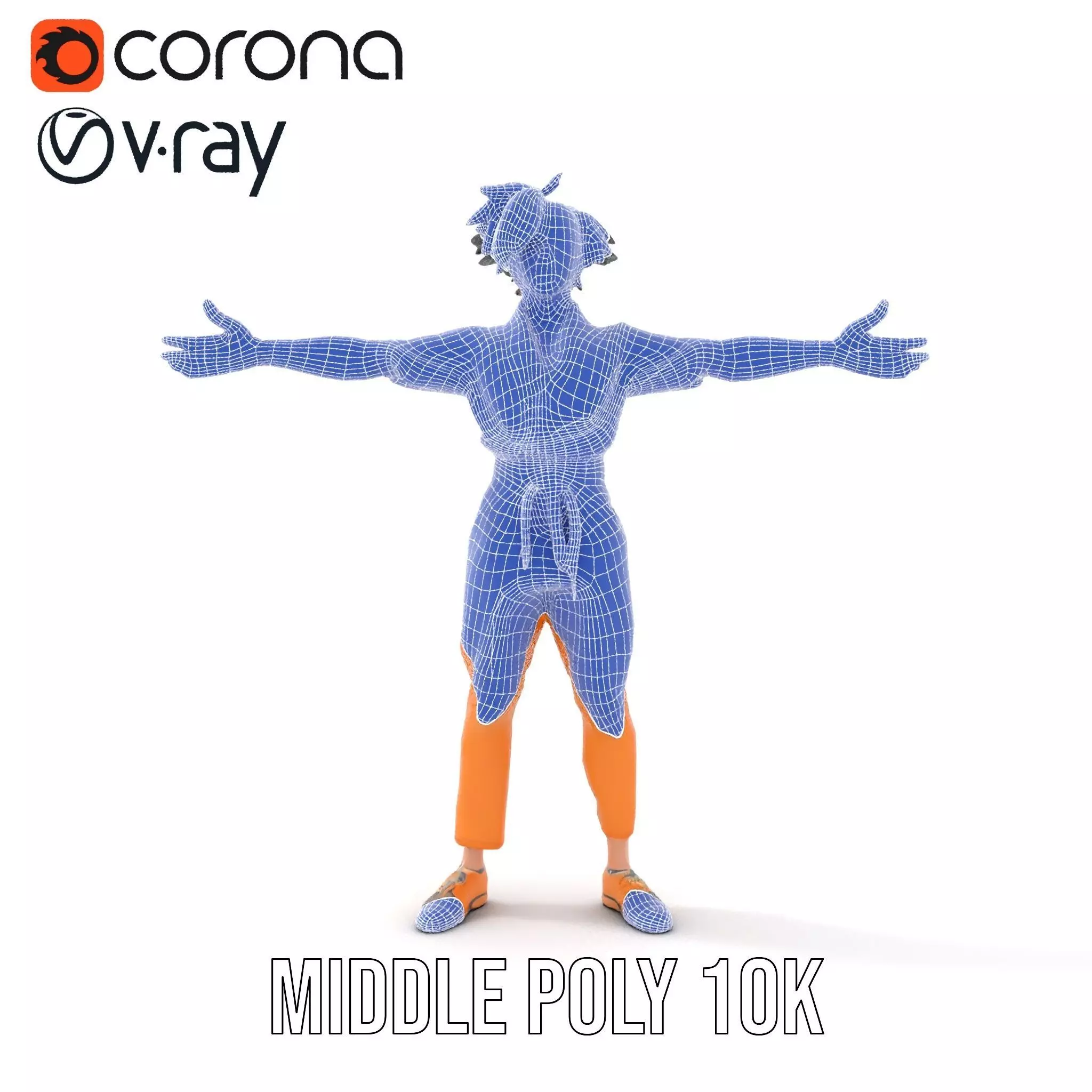 Anime Character Model Pack with Dynamic Pose Low-poly 3D model_24