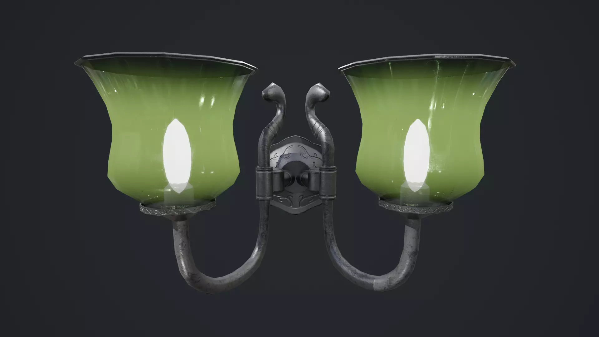 Wall Lamp Low-poly 3D model_17