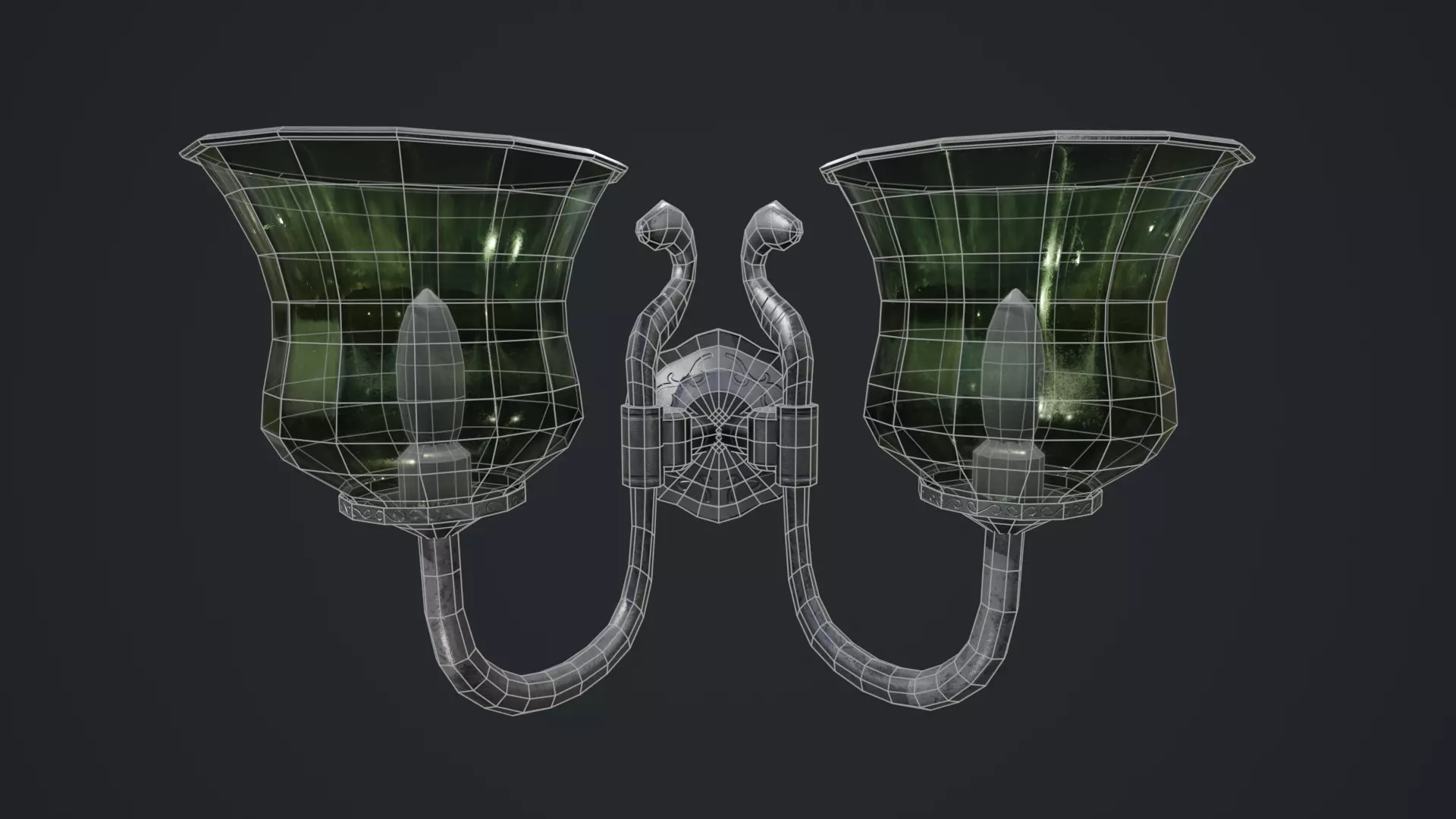 Wall Lamp Low-poly 3D model_20