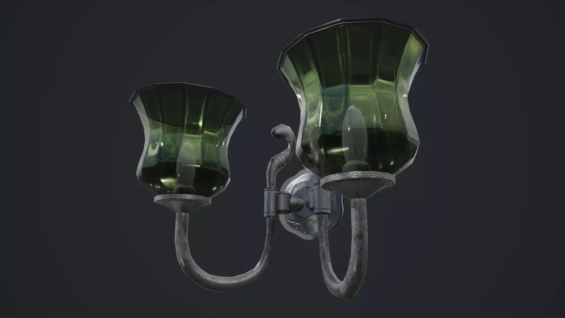 Wall Lamp Low-poly 3D model_19