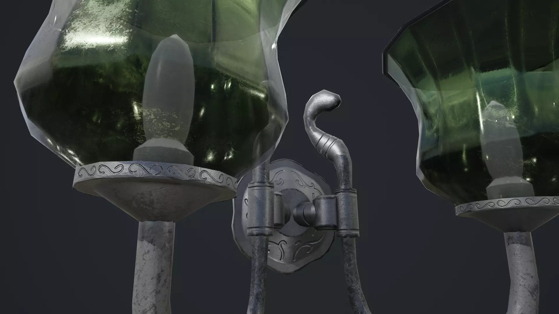 Wall Lamp Low-poly 3D model_11