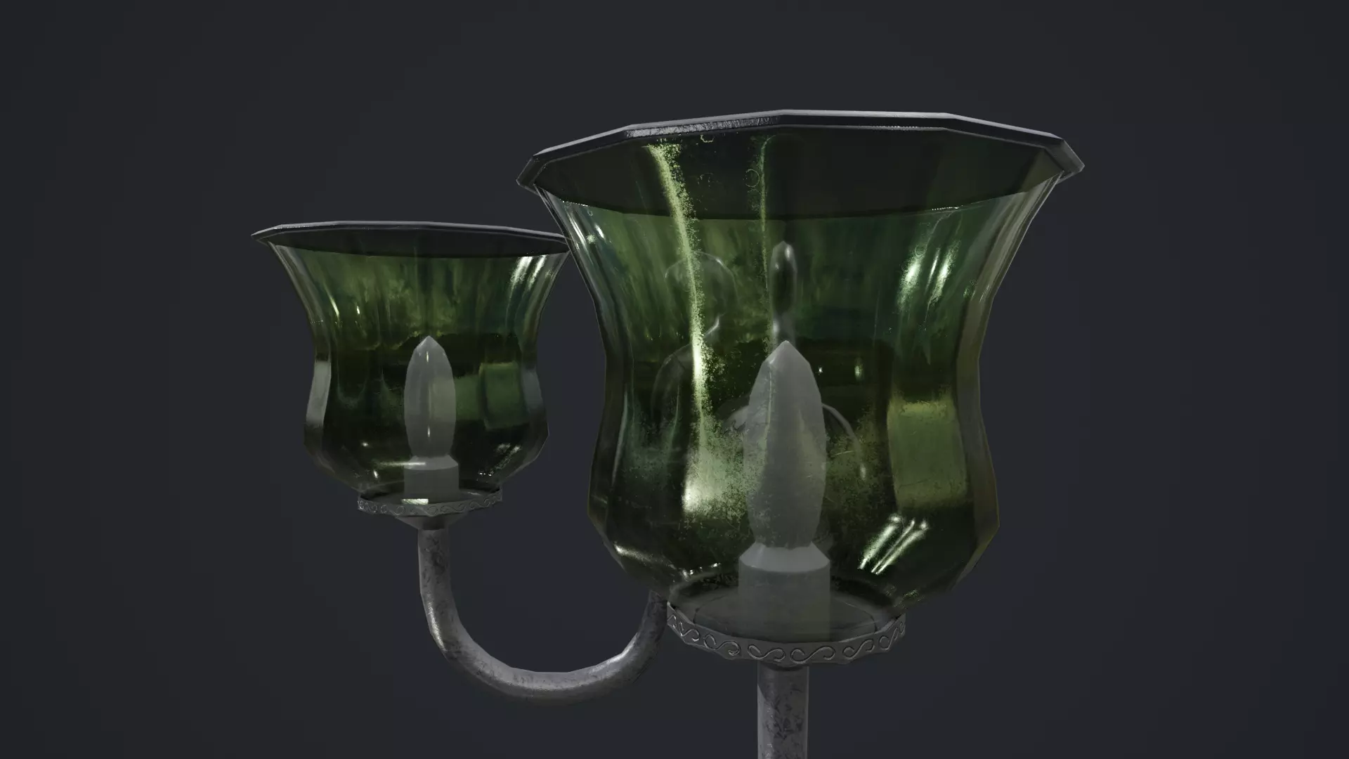 Wall Lamp Low-poly 3D model_9