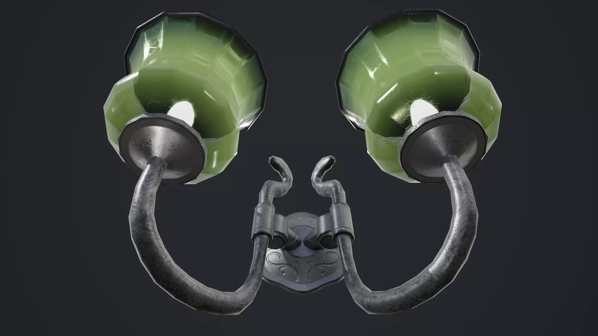 Wall Lamp Low-poly 3D model_12