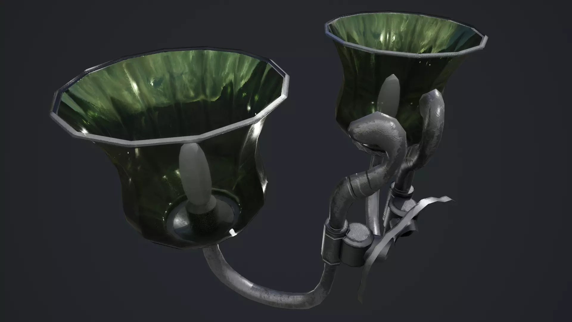 Wall Lamp Low-poly 3D model_10