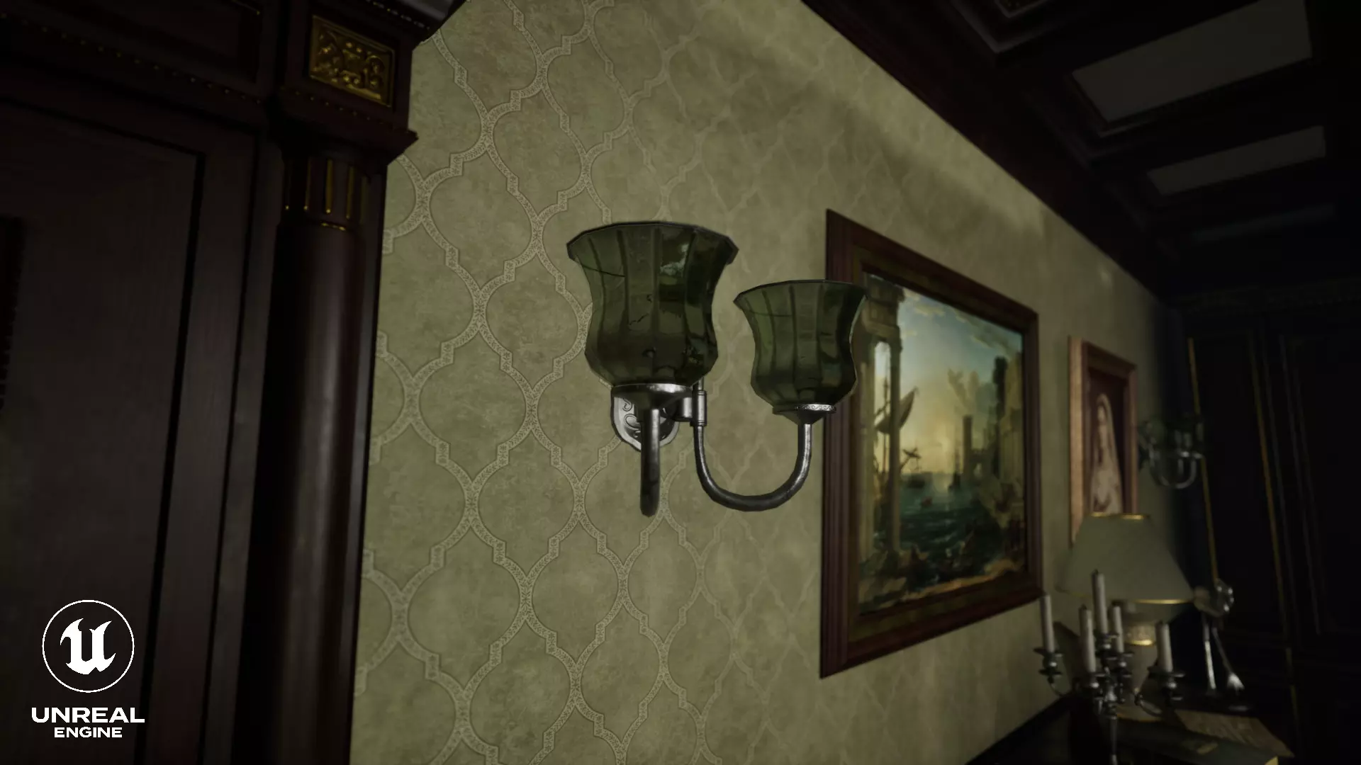 Wall Lamp Low-poly 3D model_7