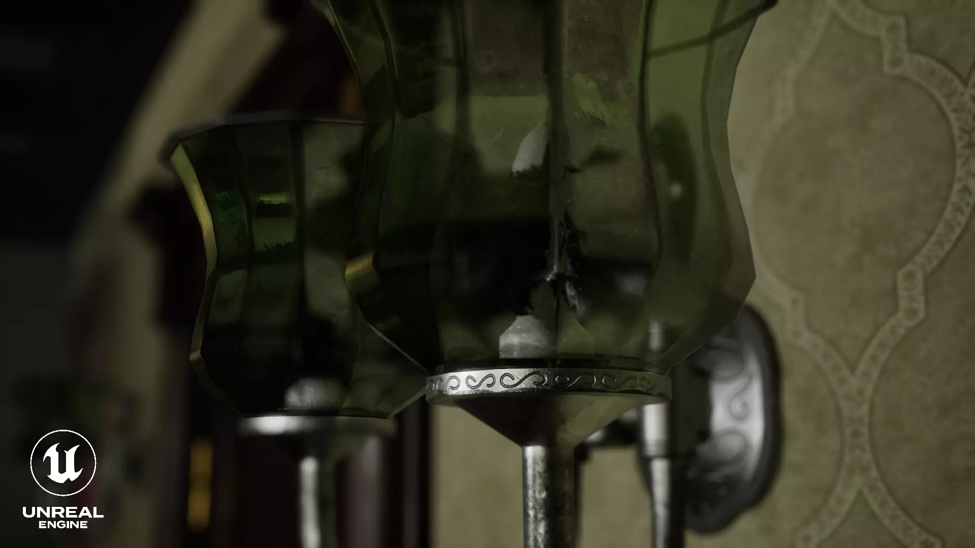 Wall Lamp Low-poly 3D model_4