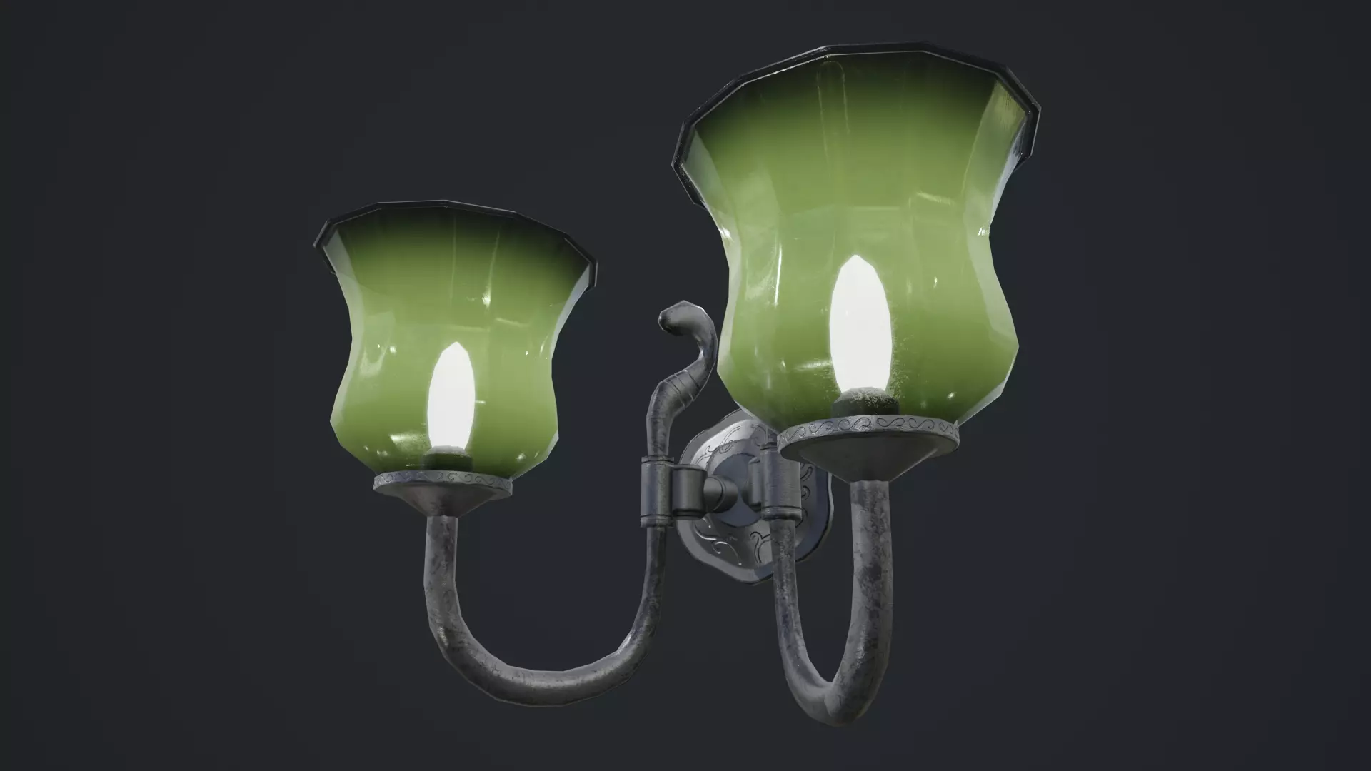 Wall Lamp Low-poly 3D model_14