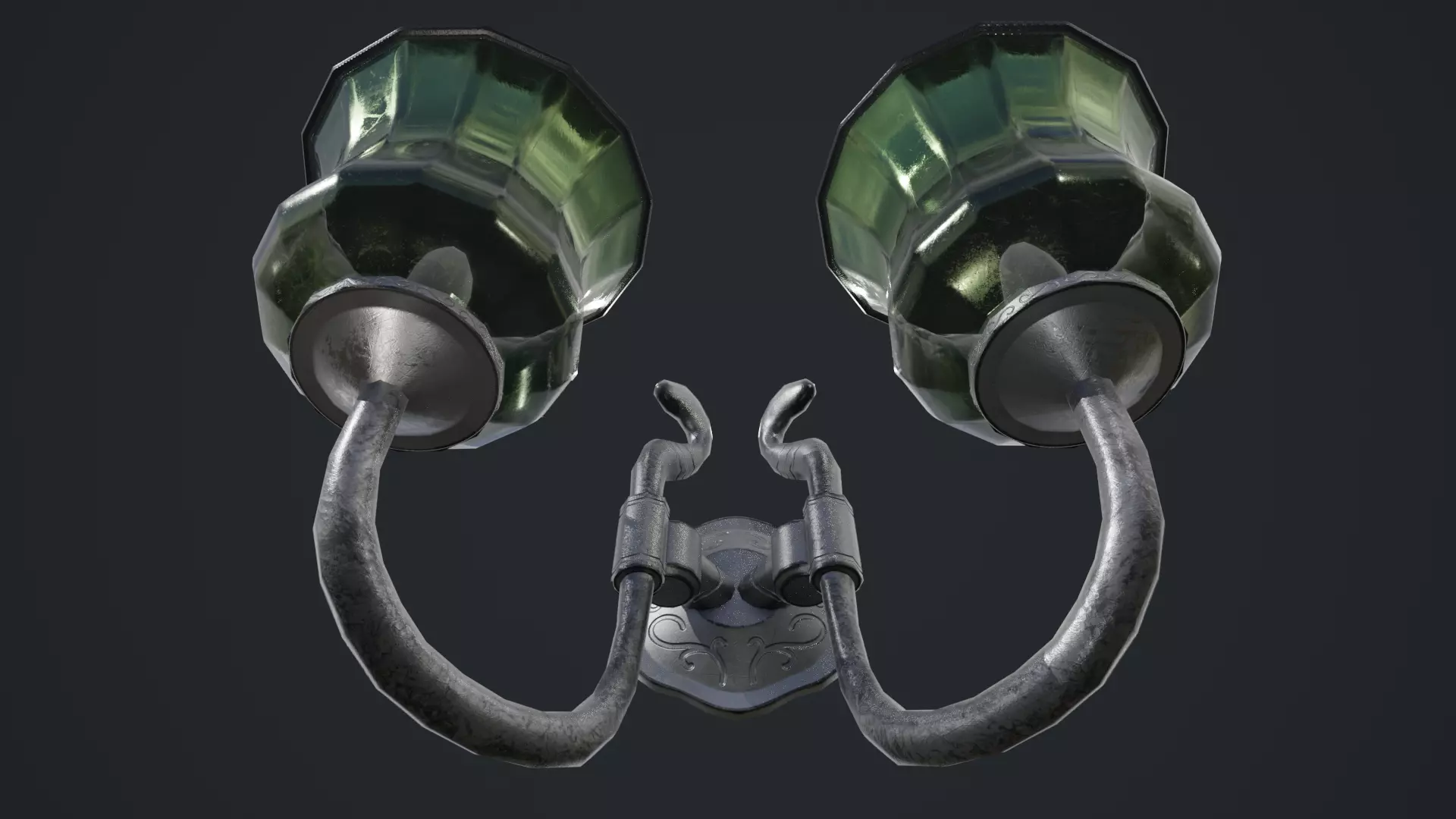 Wall Lamp Low-poly 3D model_18