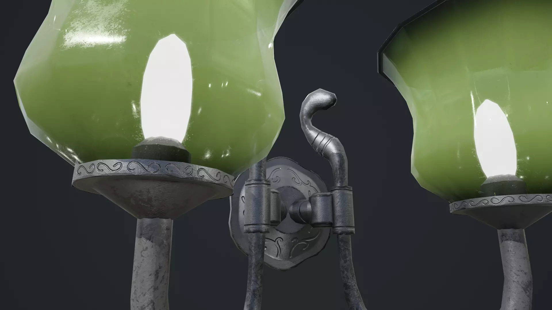 Wall Lamp Low-poly 3D model_13