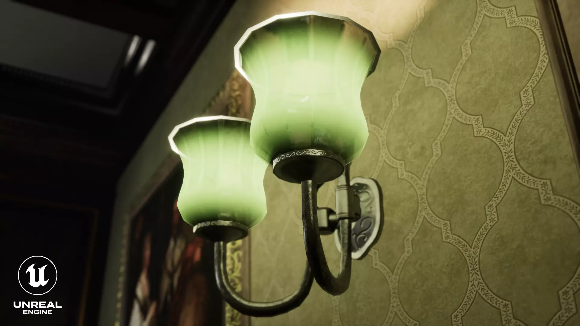 Wall Lamp Low-poly 3D model_6