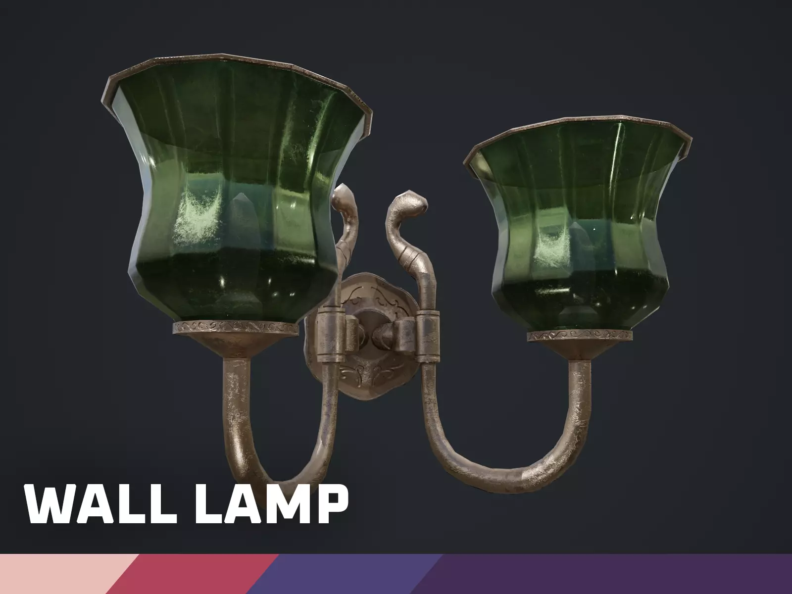 Wall Lamp Low-poly 3D model_0
