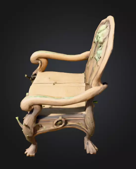 Enchanted Ivy Carved Chair Low-poly 3D model_3