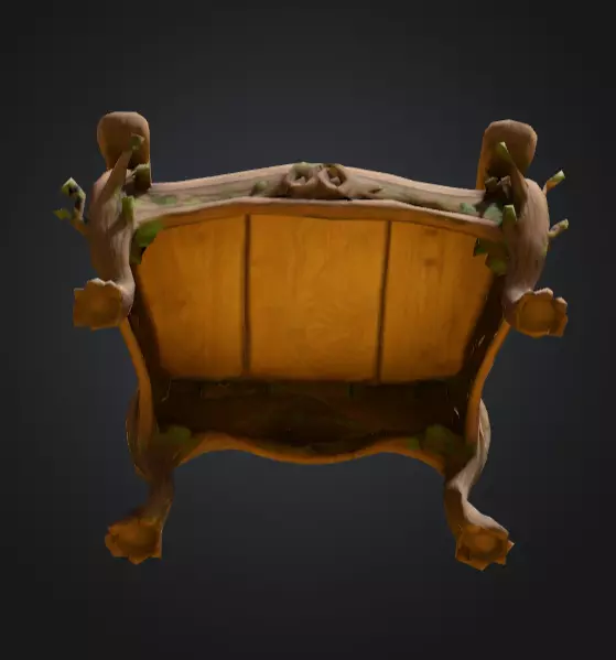 Enchanted Ivy Carved Chair Low-poly 3D model_9
