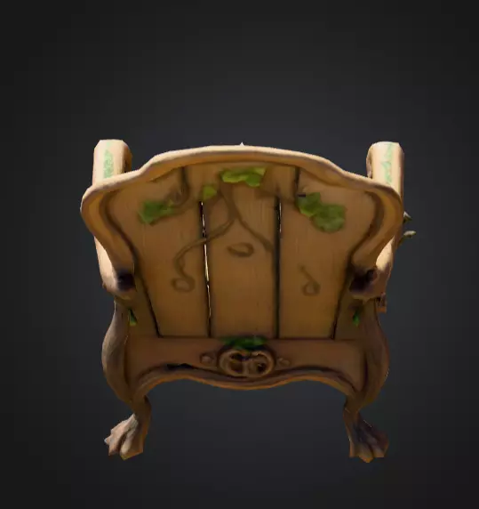 Enchanted Ivy Carved Chair Low-poly 3D model_5