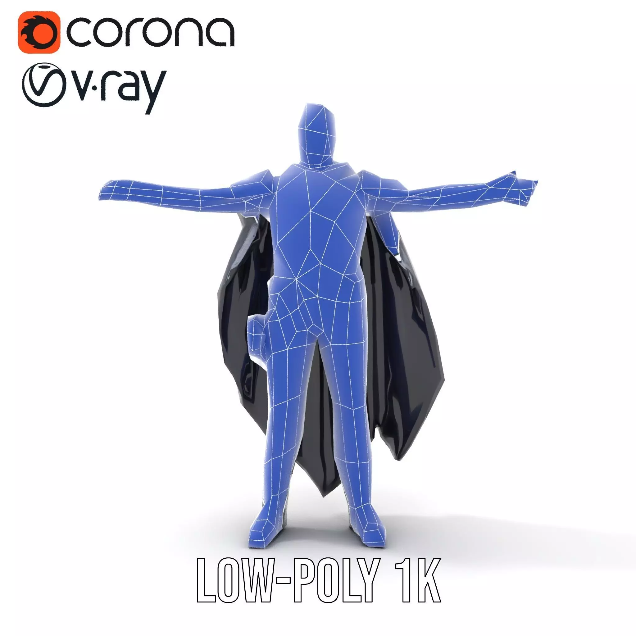 Futuristic Armor Suit Model Pack with Cape and Visor Low-poly 3D model_22