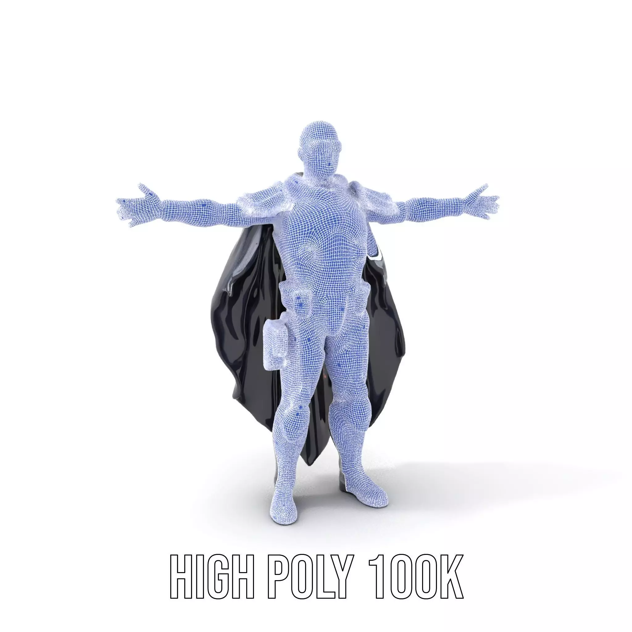 Futuristic Armor Suit Model Pack with Cape and Visor Low-poly 3D model_4
