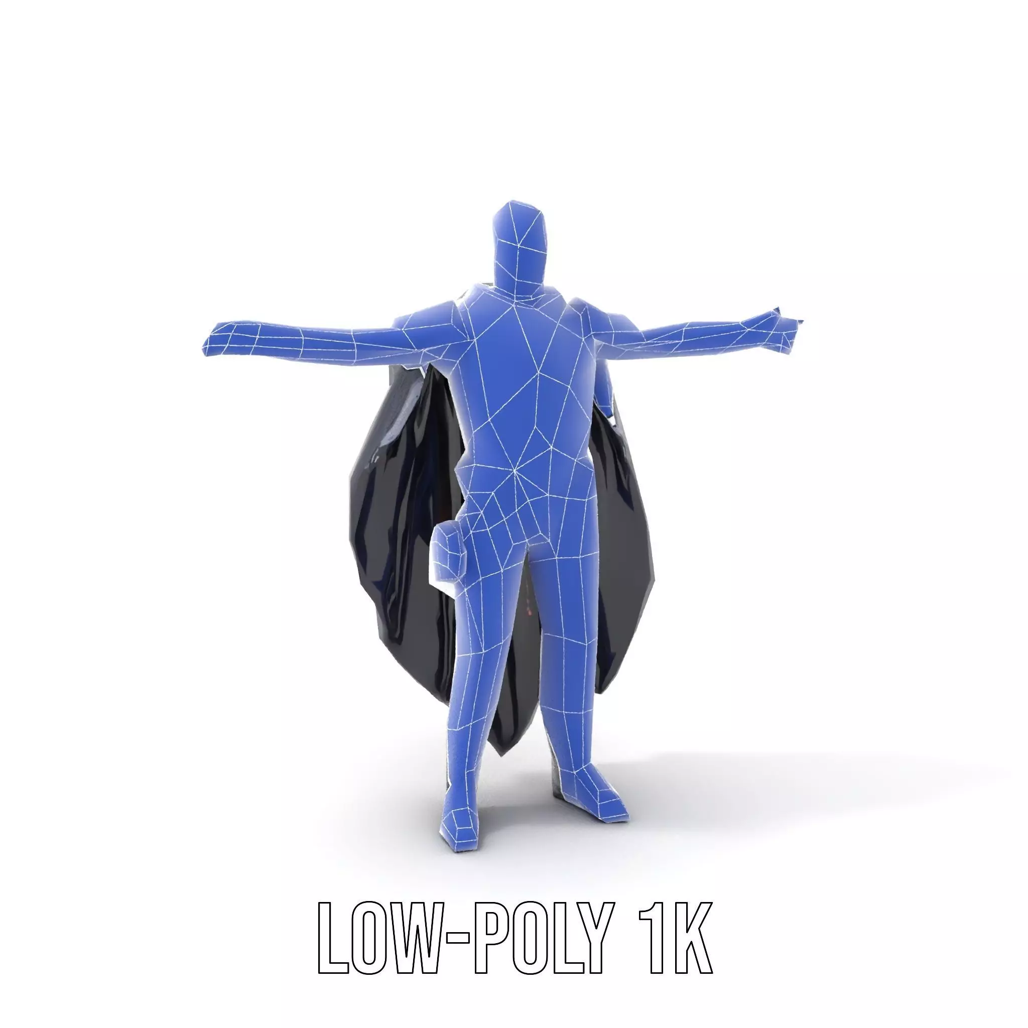 Futuristic Armor Suit Model Pack with Cape and Visor Low-poly 3D model_10