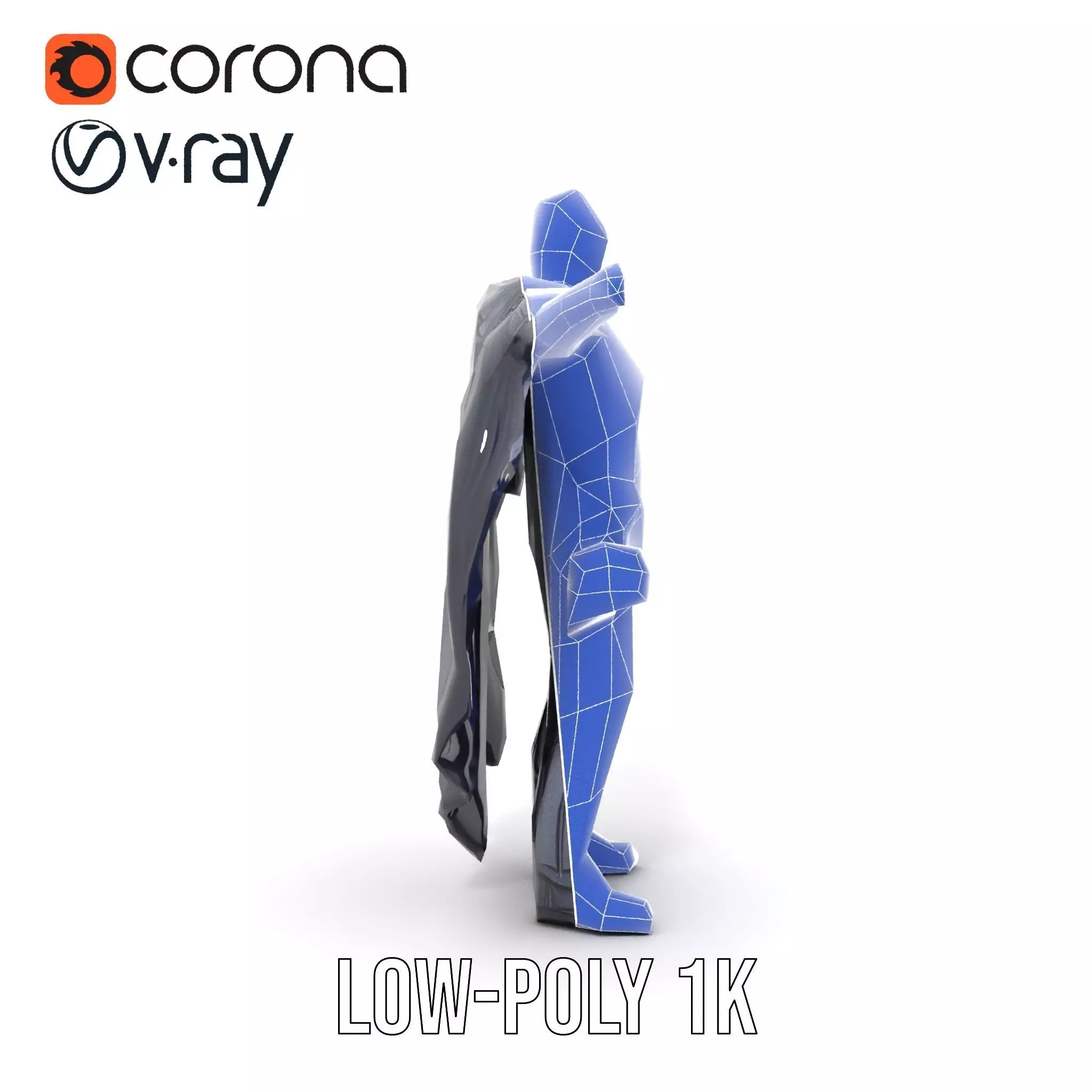 Futuristic Armor Suit Model Pack with Cape and Visor Low-poly 3D model_30