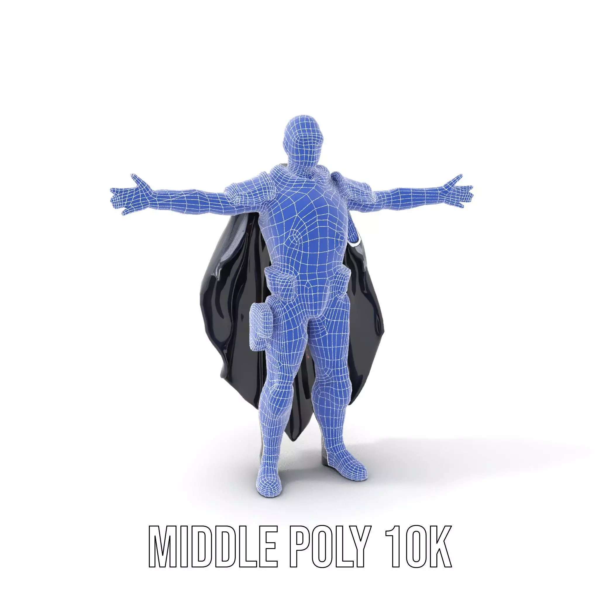 Futuristic Armor Suit Model Pack with Cape and Visor Low-poly 3D model_26