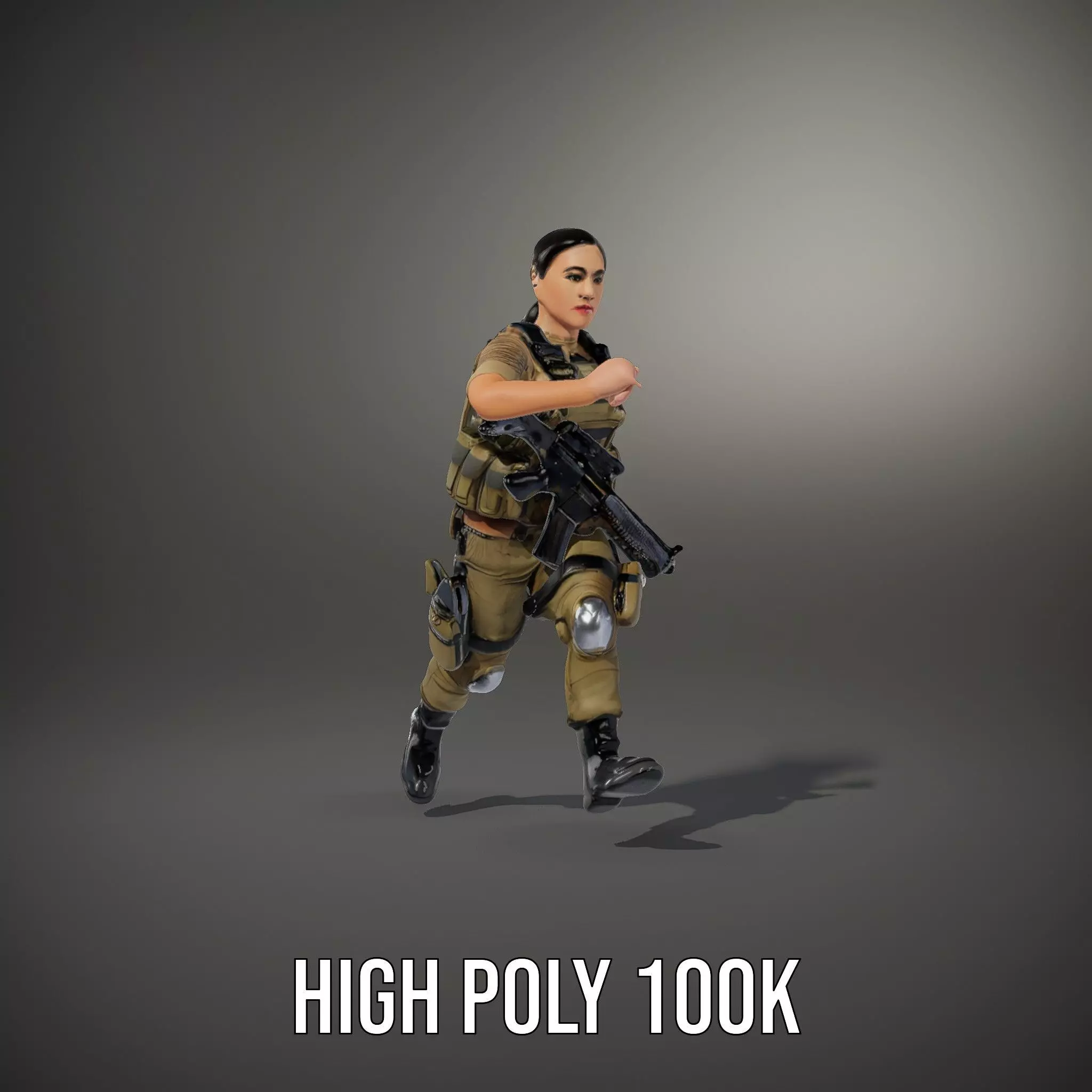 Military Soldier Model Pack with Tactical Gear Low-poly 3D model_35