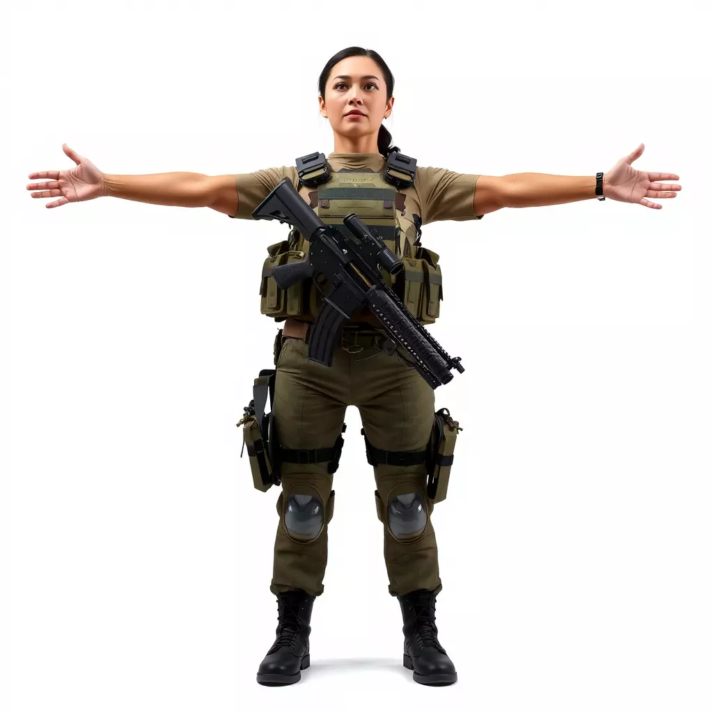 Military Soldier Model Pack with Tactical Gear Low-poly 3D model_3