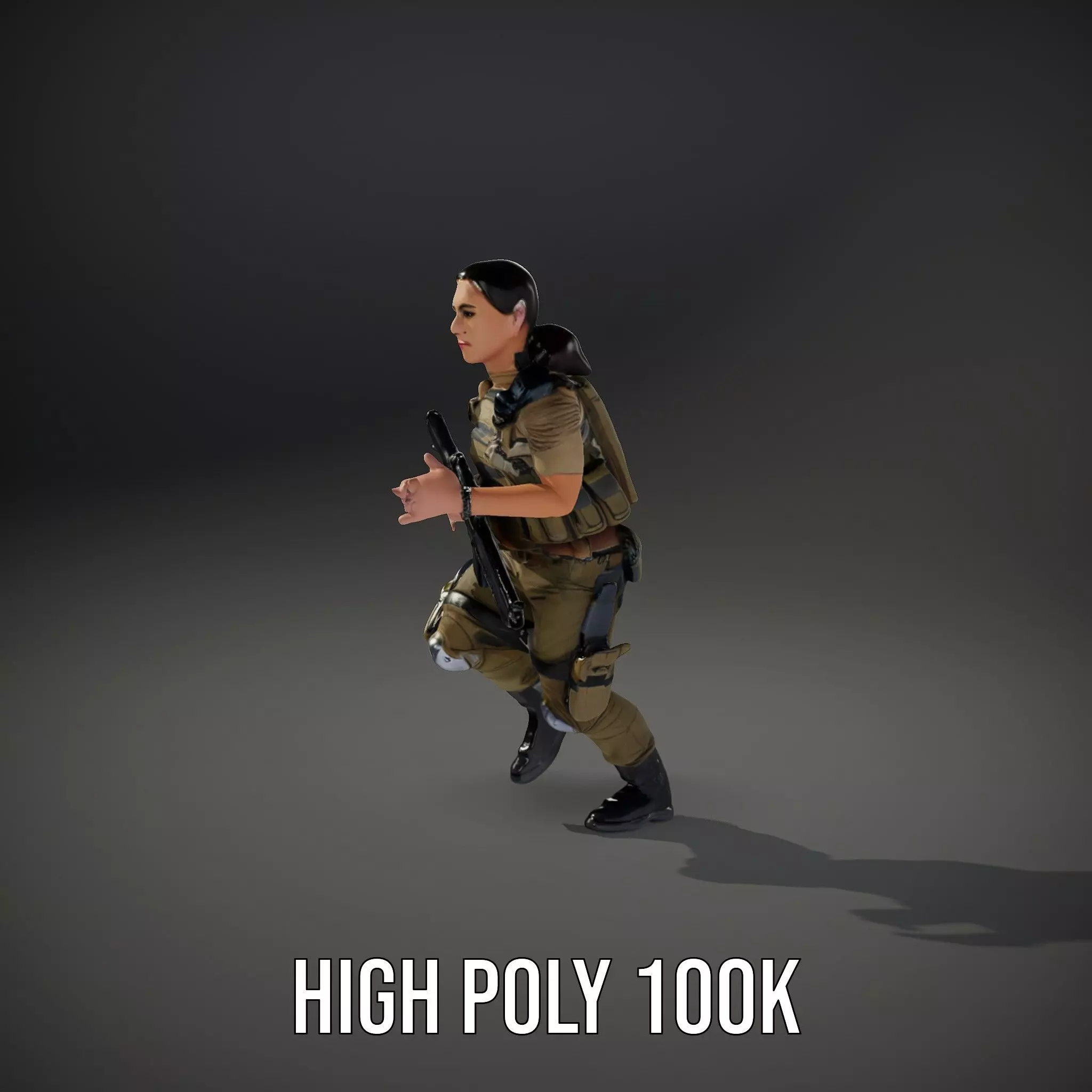 Military Soldier Model Pack with Tactical Gear Low-poly 3D model_34
